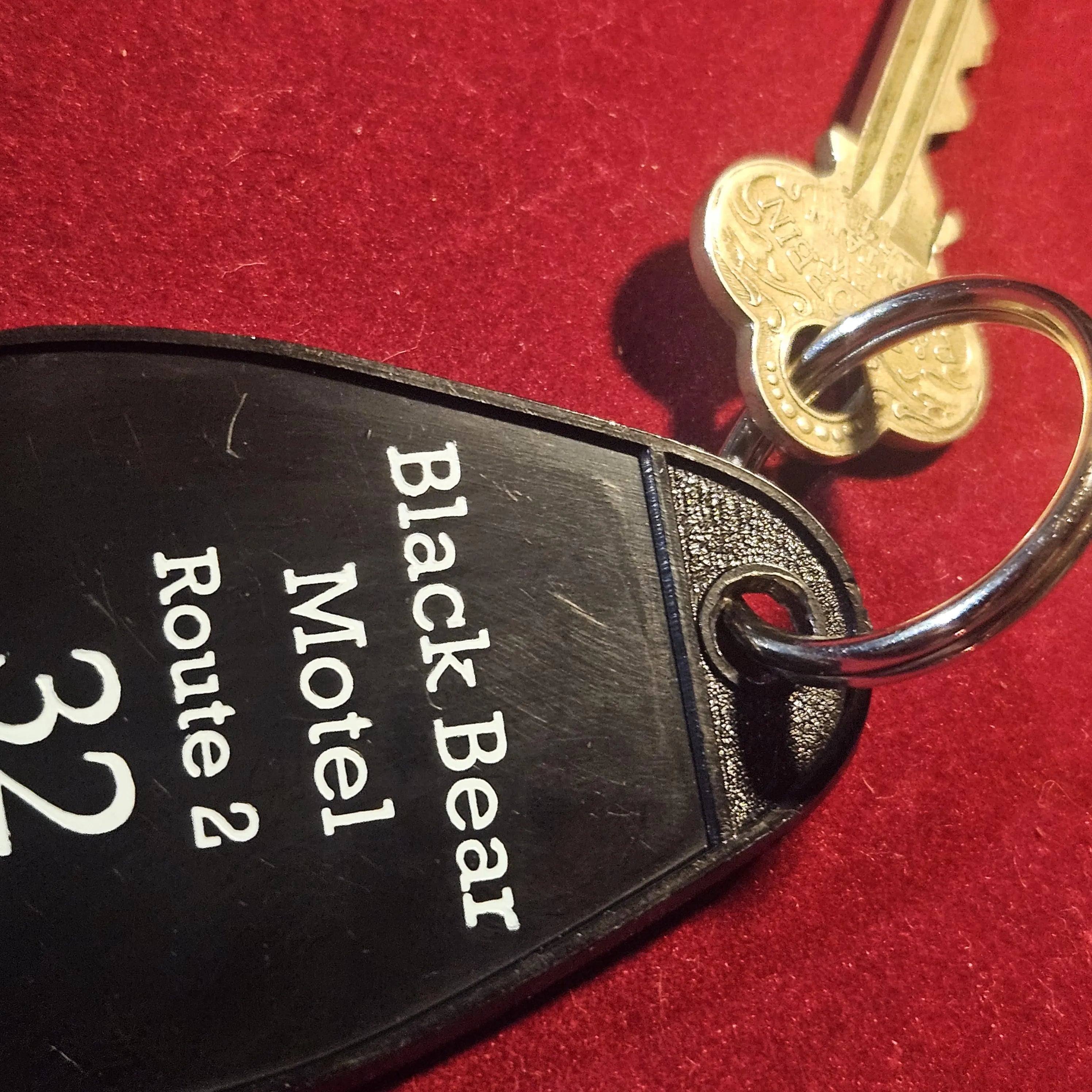 Vintage Black Bear Motel Key Set