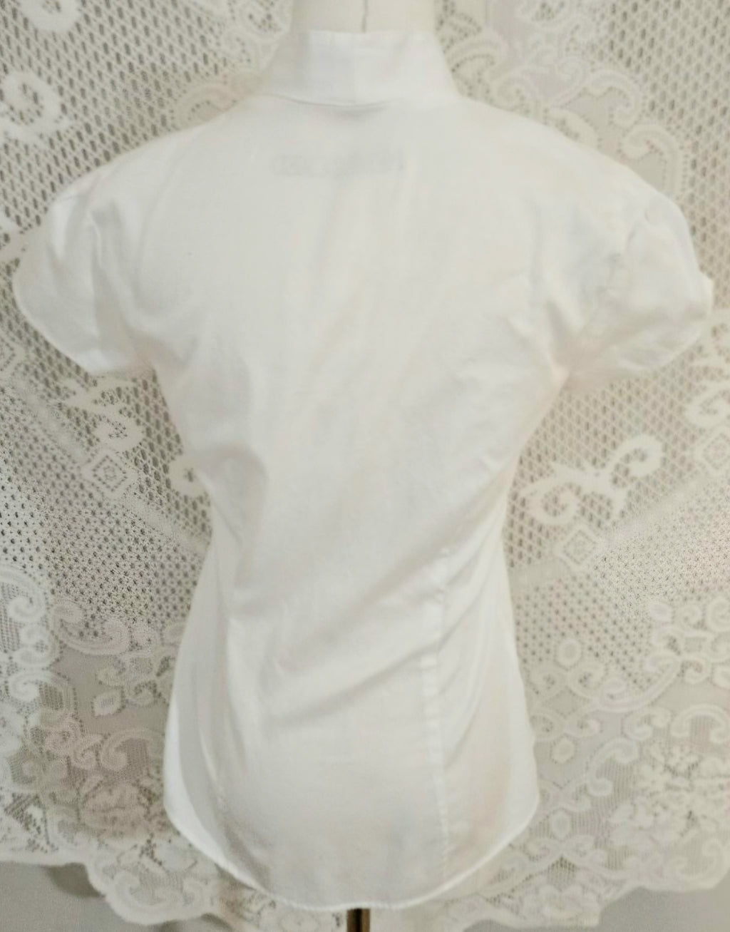 Vintage White Collared Rosary Blouse
