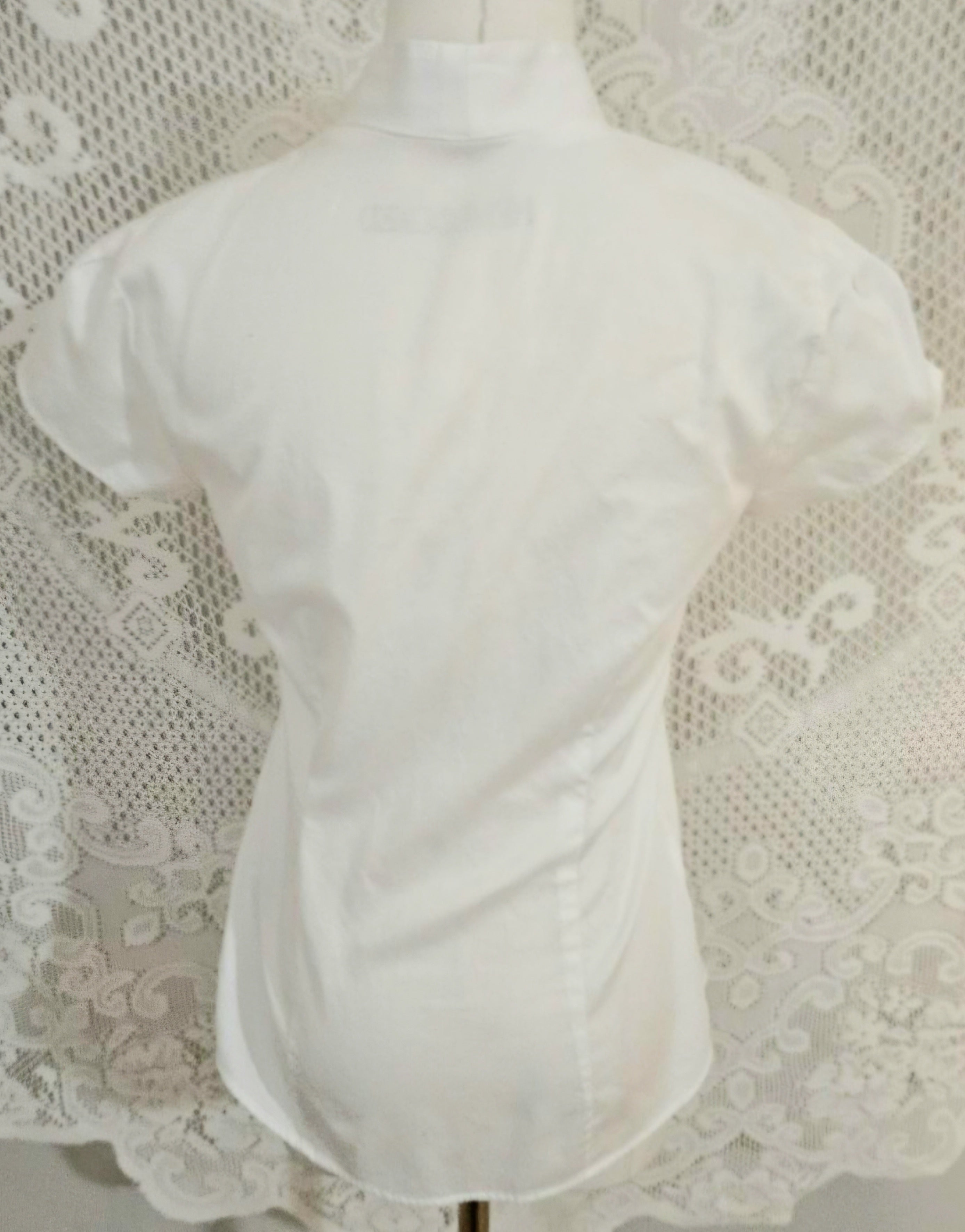 Vintage White Collared Rosary Blouse