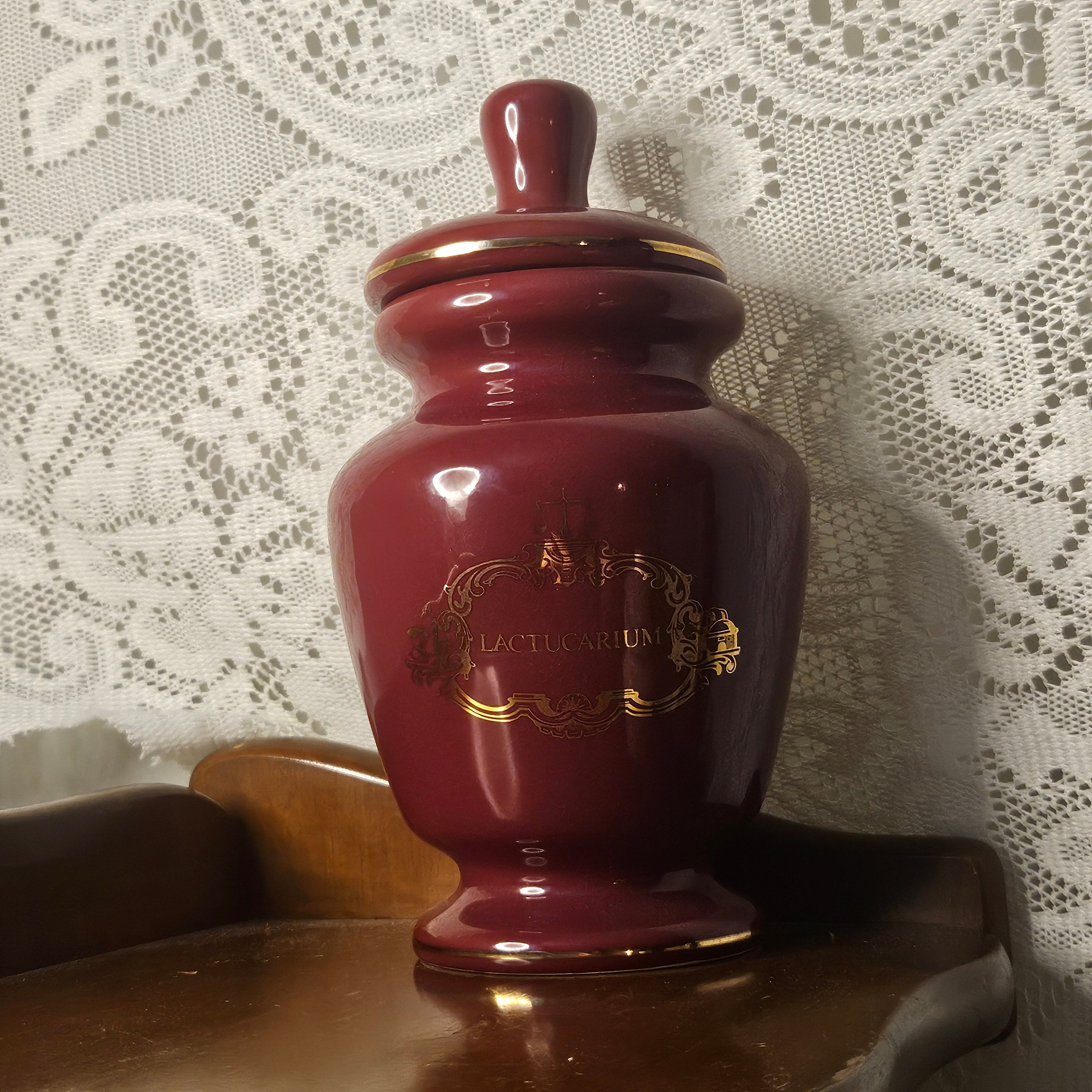 Vintage Lettuce Opium Apothecary Ceramic Jar