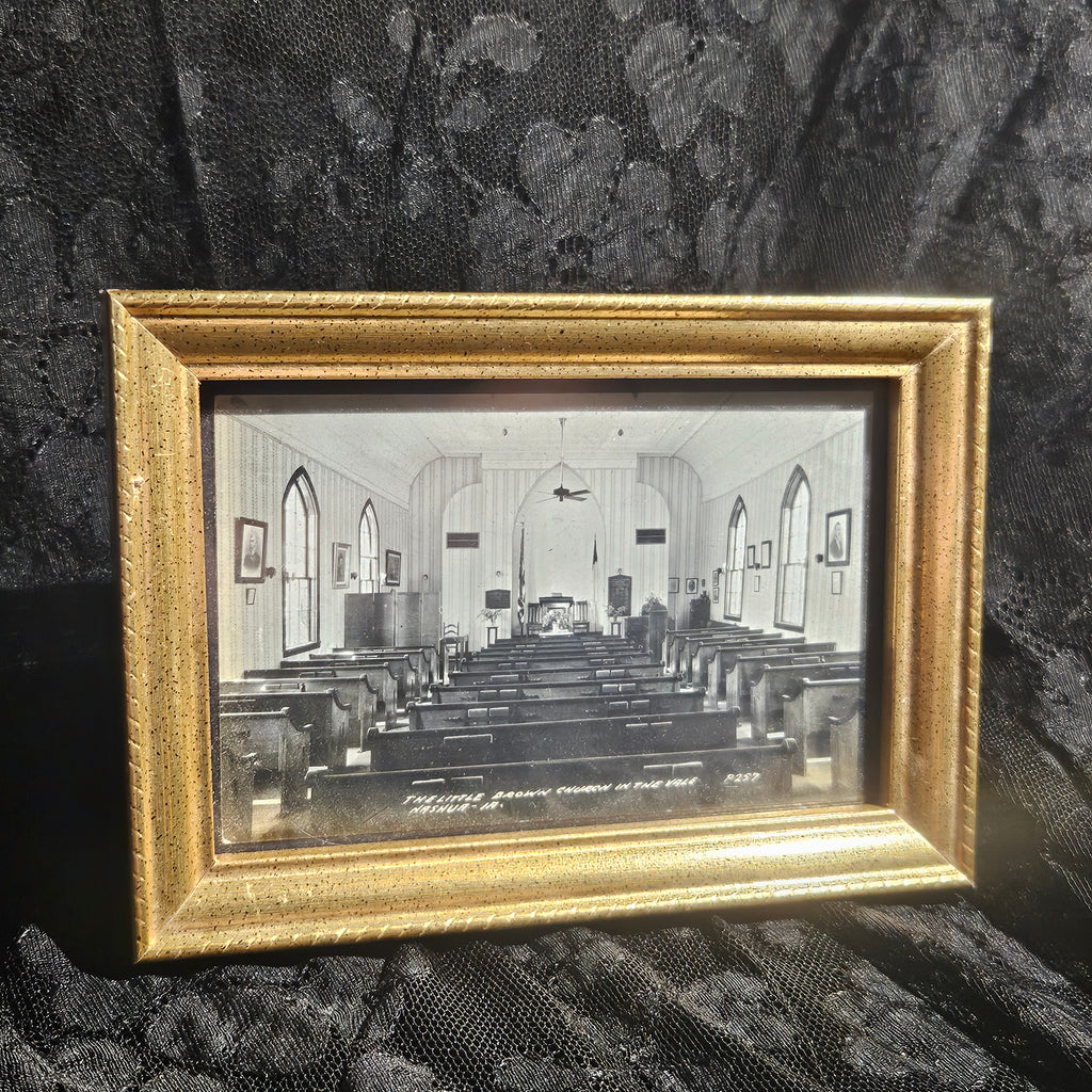 Antique Framed Little Brown Church in the Vale Photograph