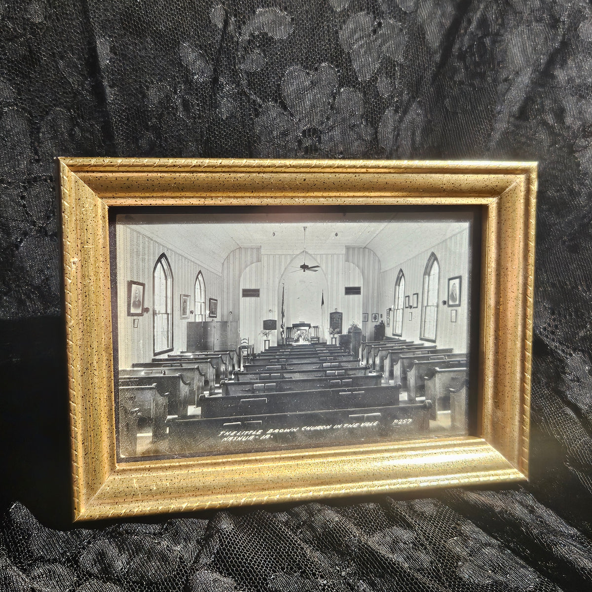 Antique Framed Little Brown Church in the Vale Photograph
