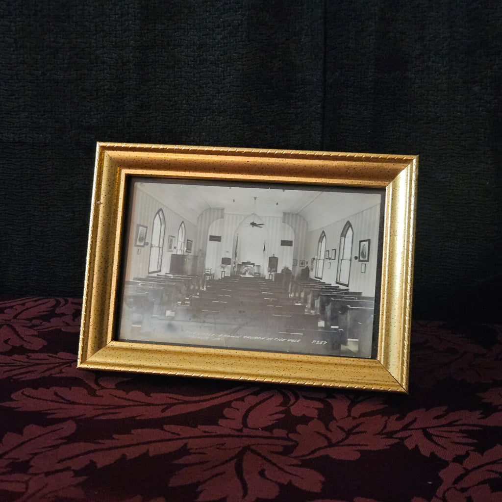Antique Framed Little Brown Church in the Vale Photograph