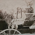 Antique Woman & Child Stagecoach Photo Postcard