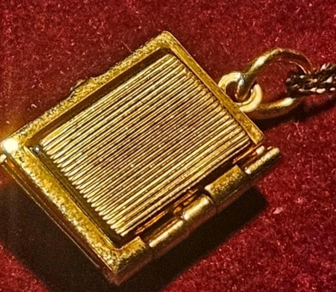 Vintage Gold & Mother of Pearl Bible Picture Locket