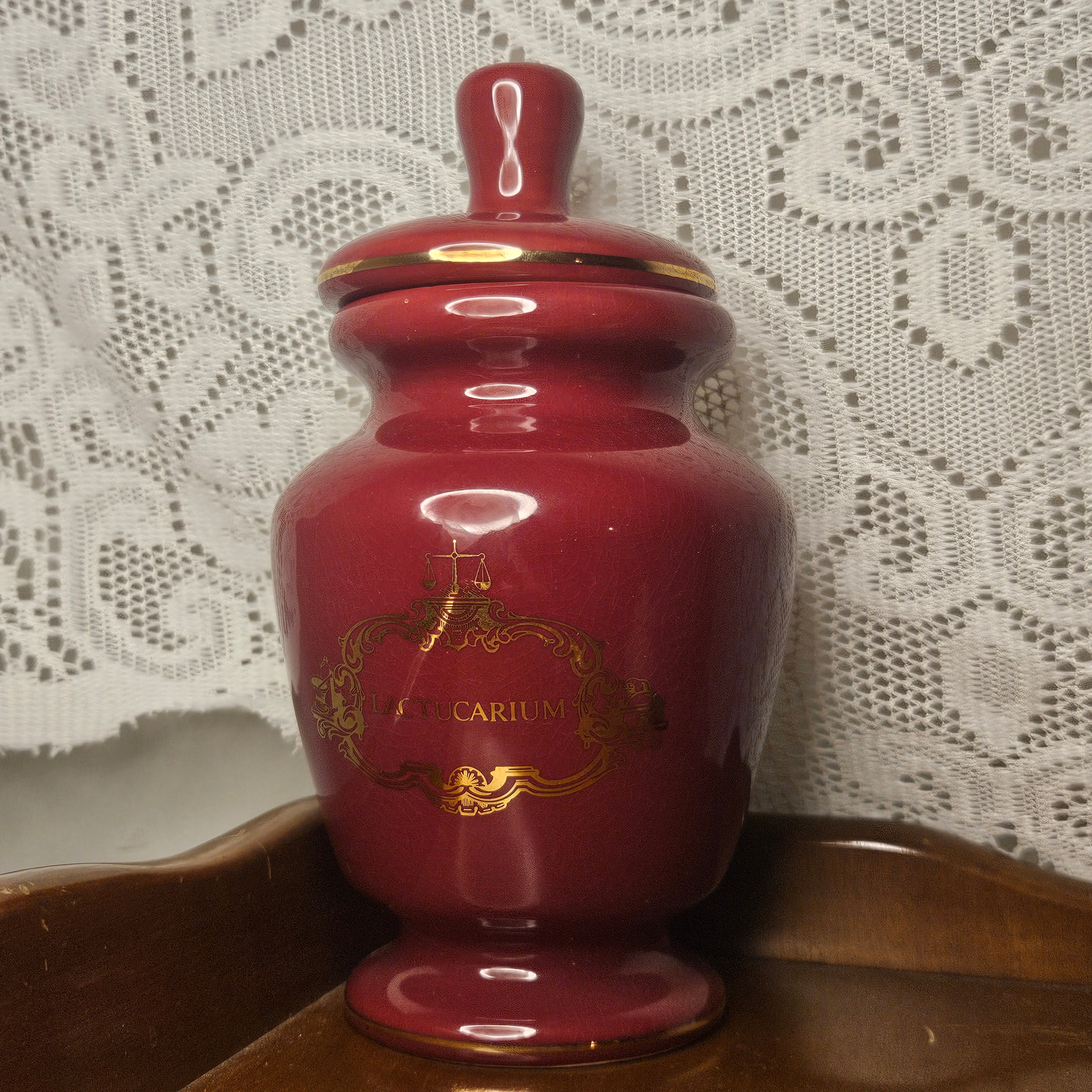 Vintage Lettuce Opium Apothecary Ceramic Jar