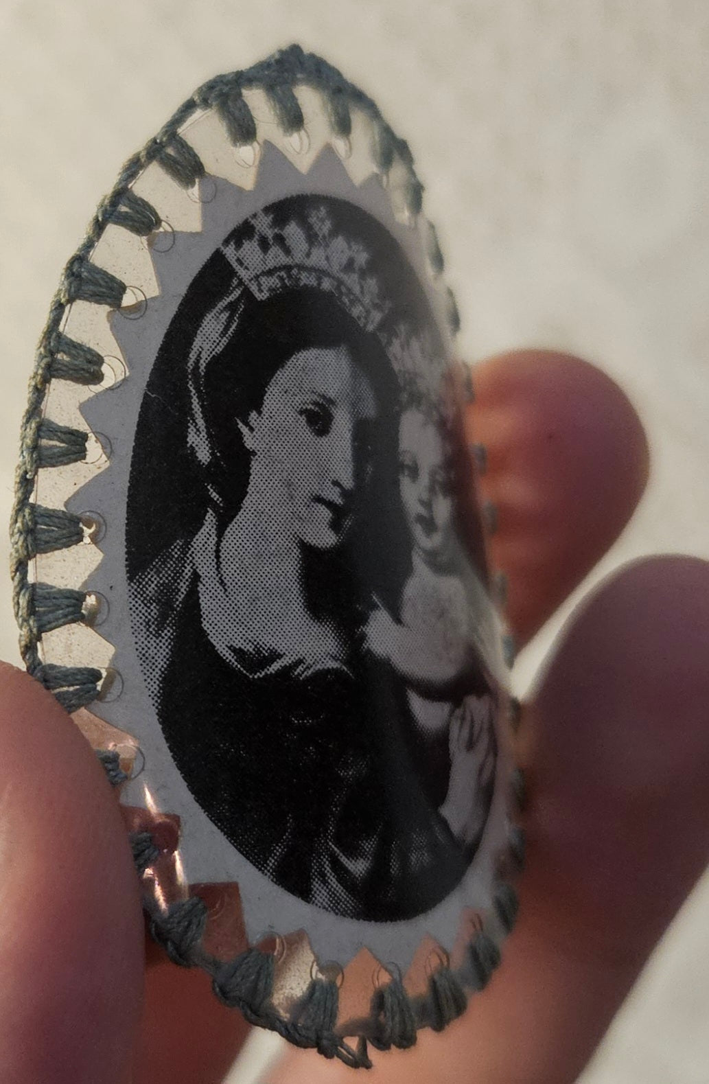Vintage Madonna & Child Devotional Pendant Badge