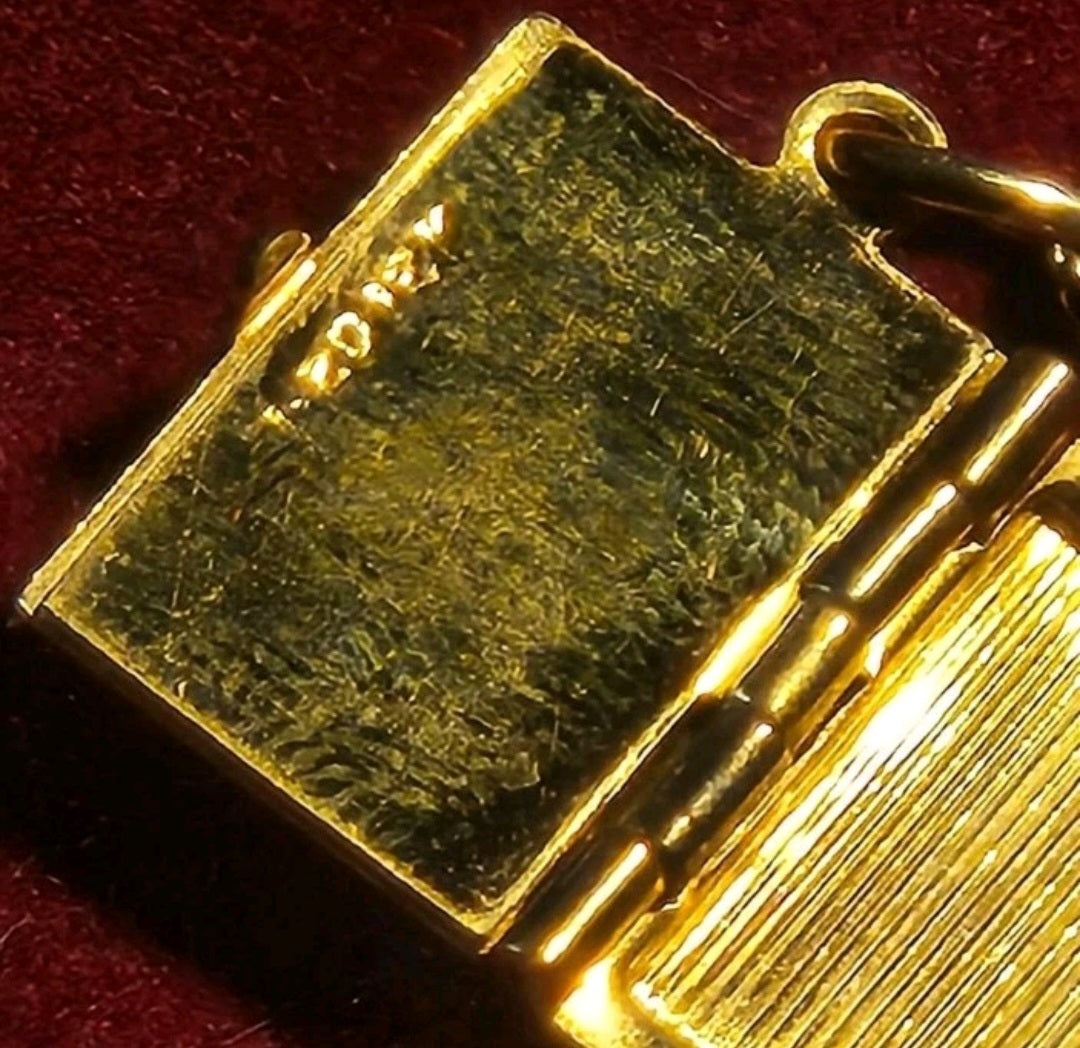 Vintage Gold & Mother of Pearl Bible Picture Locket