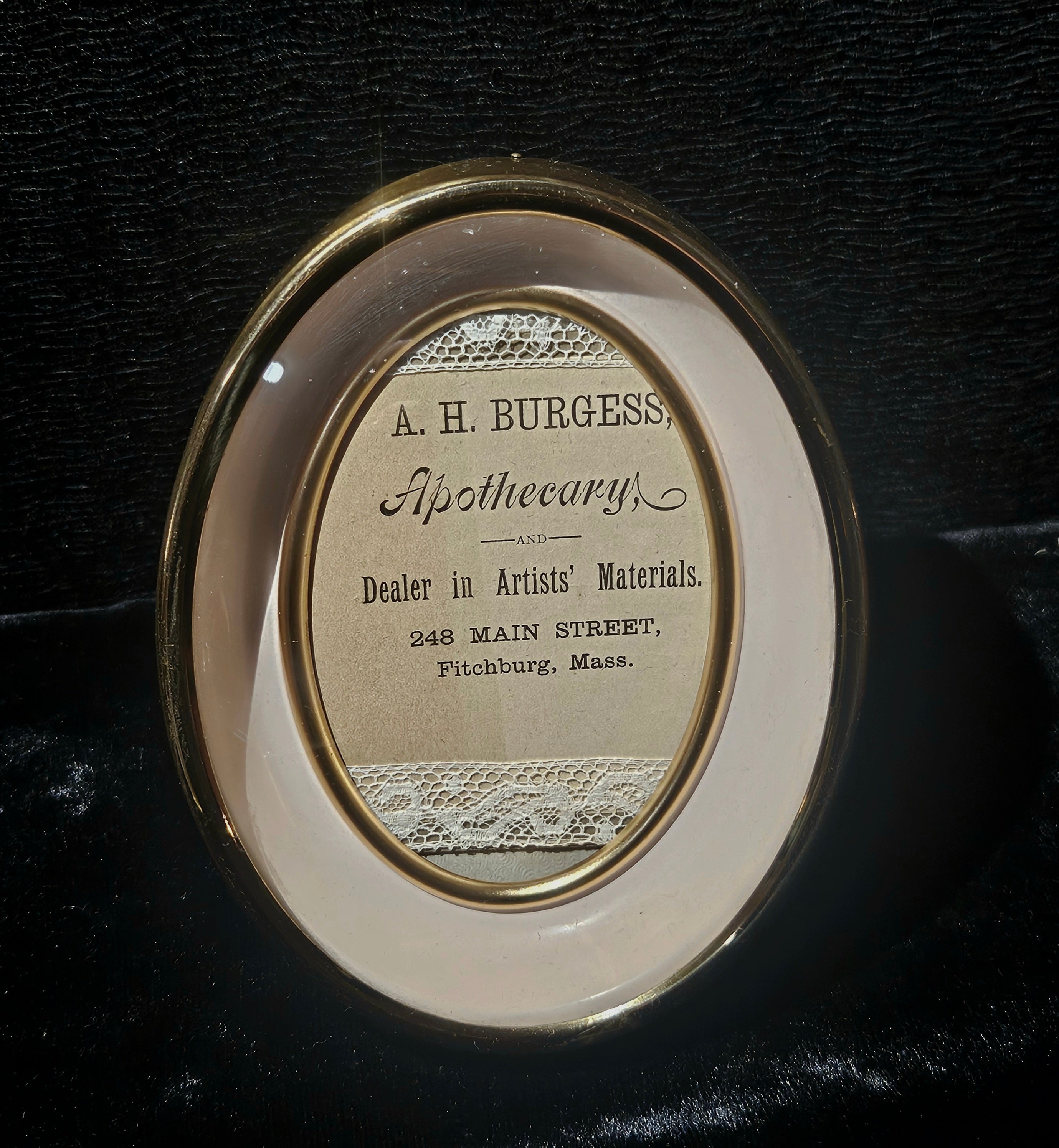 Victorian Apothecary Advertisement Gold Shadowbox