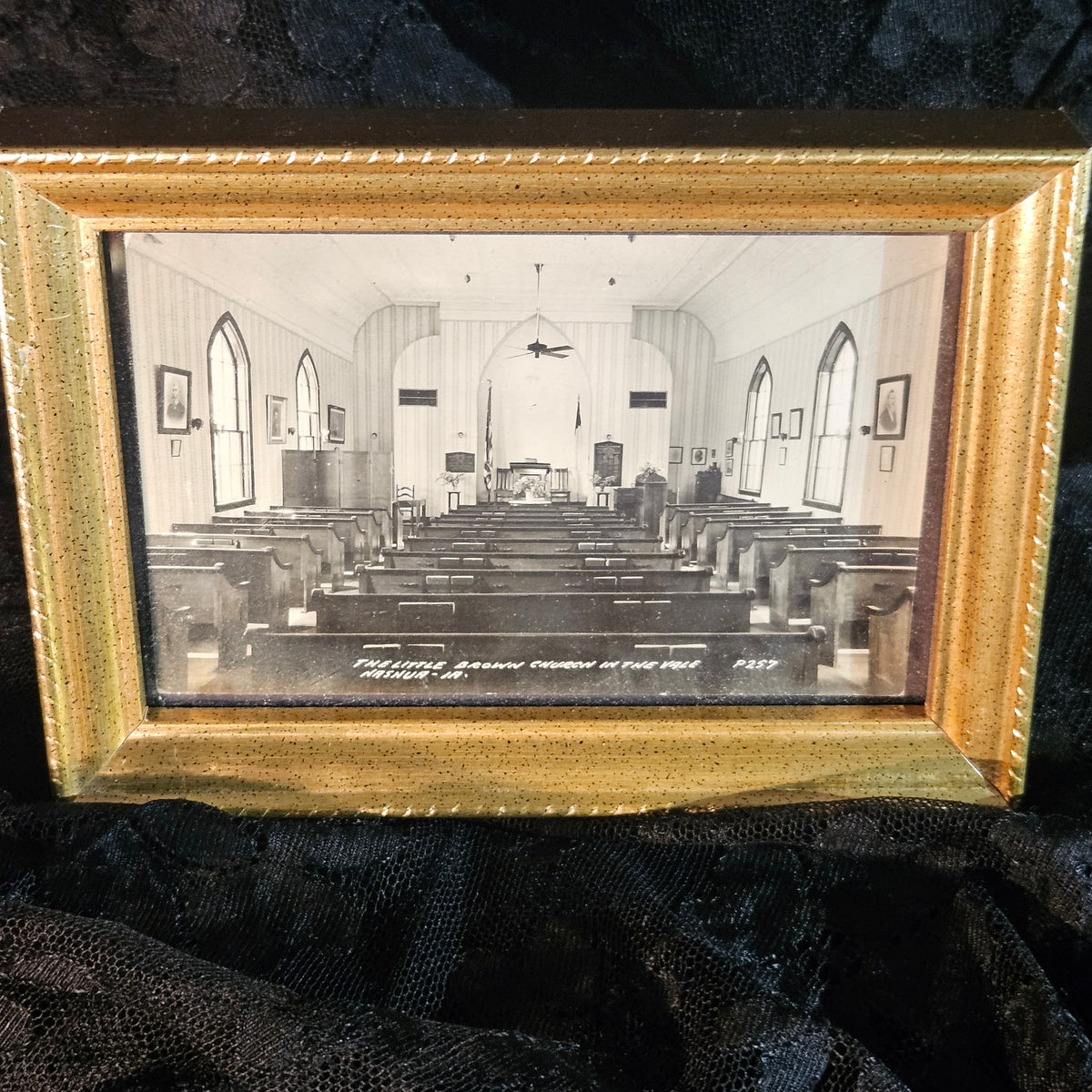 Antique Framed Little Brown Church in the Vale Photograph