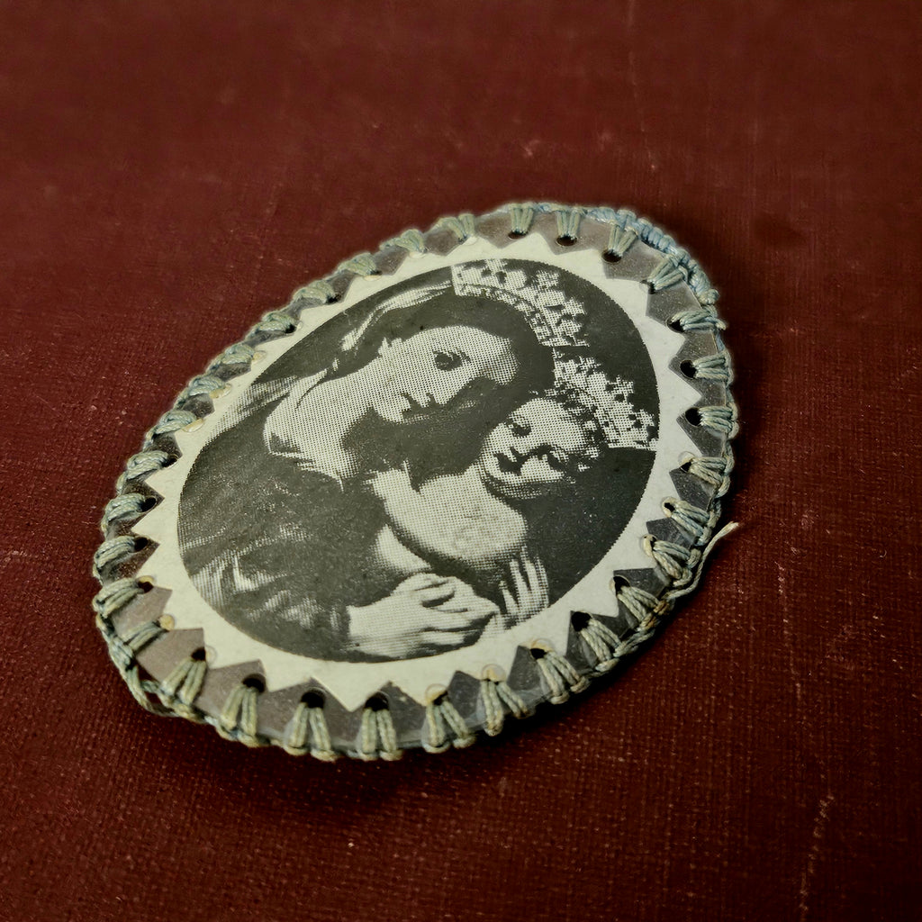 Vintage Madonna & Child Devotional Pendant Badge