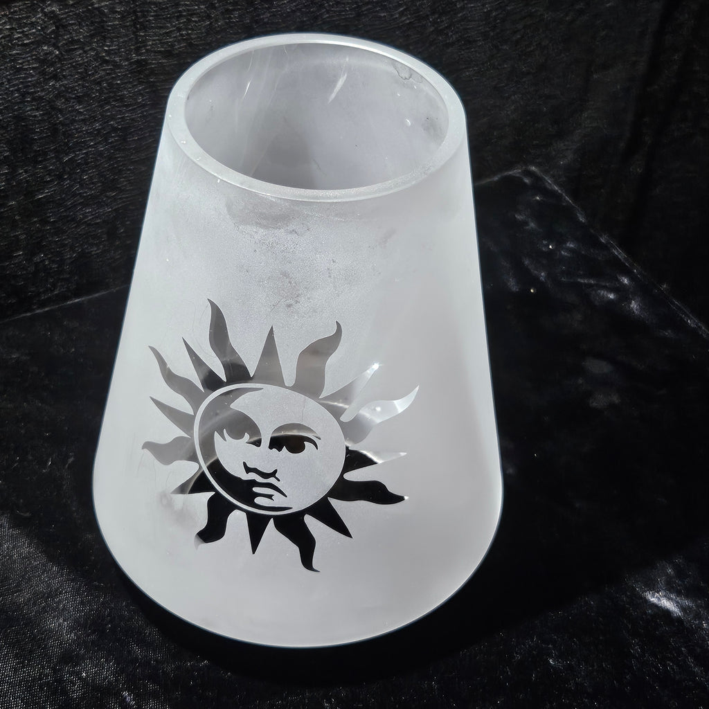 Vintage Celestial Whimsigoth Frosted Sun Lamp Light