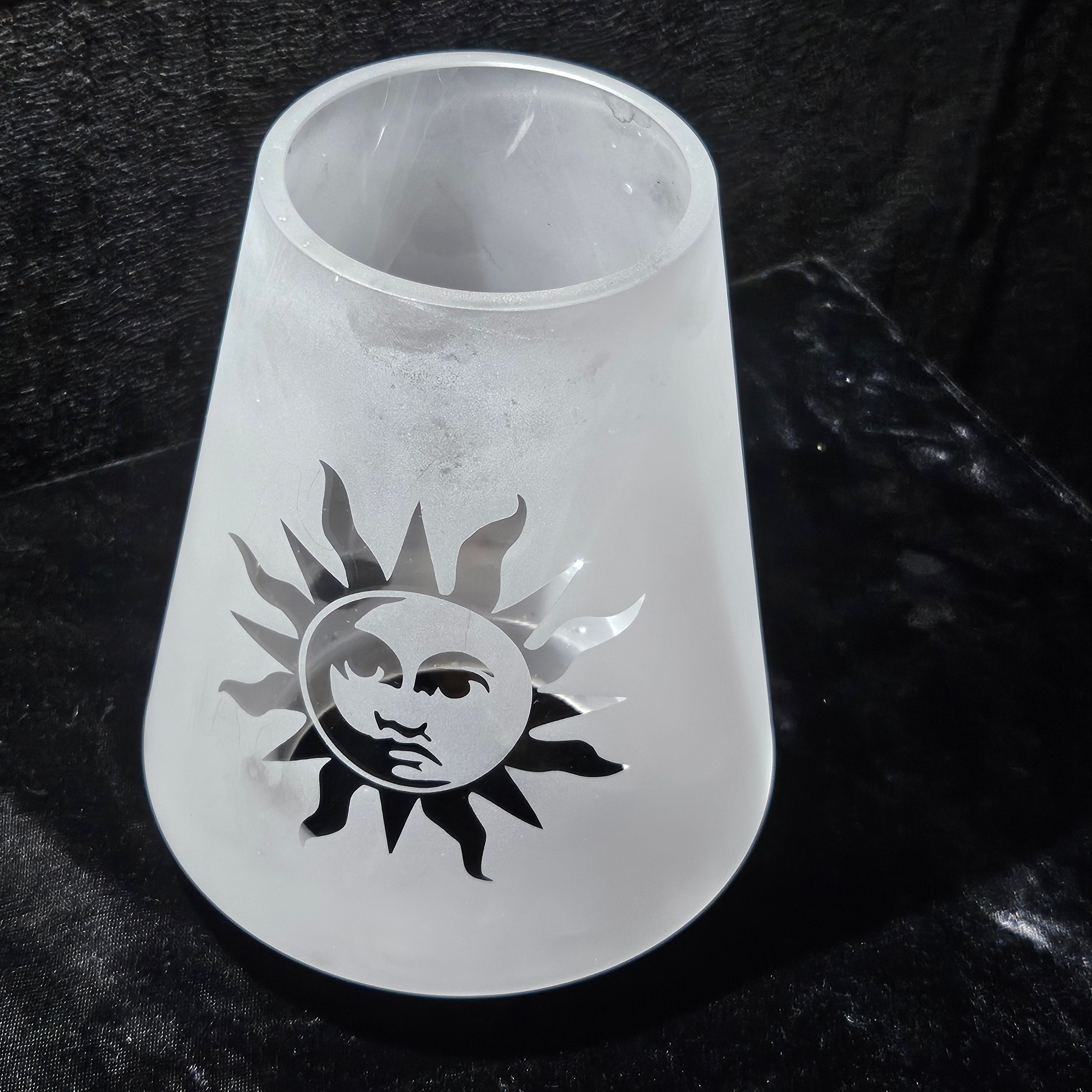 Vintage Celestial Whimsigoth Frosted Sun Lamp Light