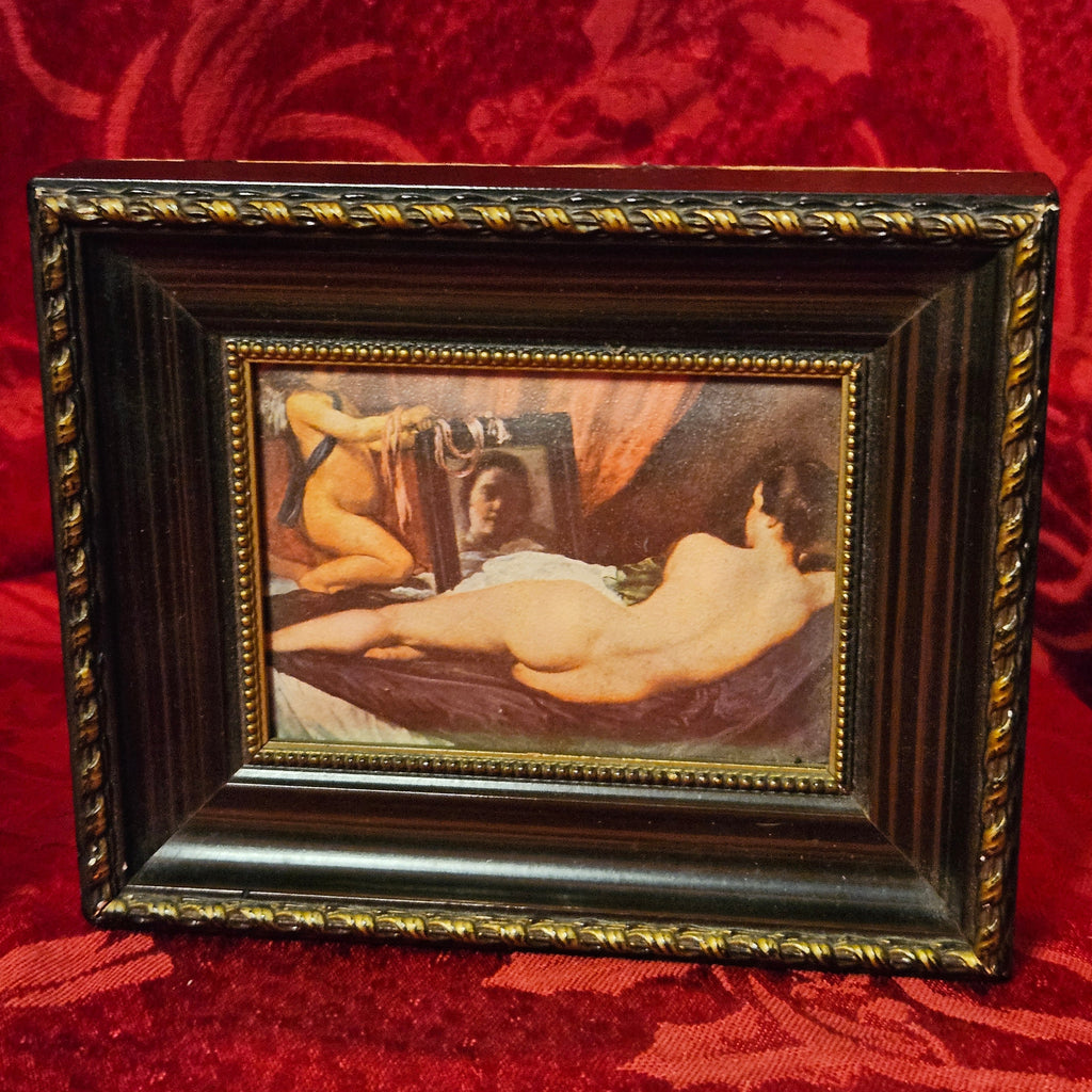 Antique Framed 'The Rokeby Venus' Goddess and Cupid Fine Art Print