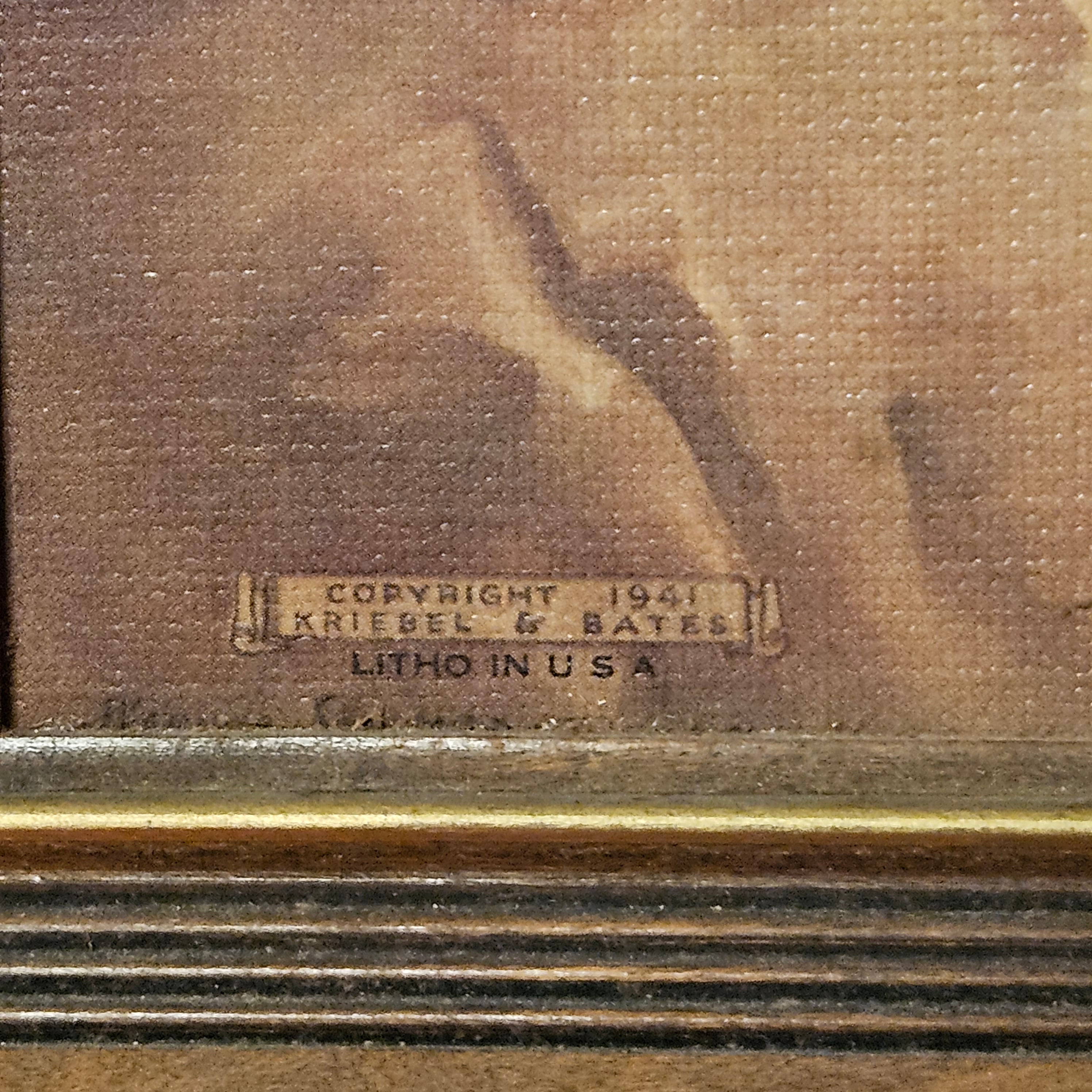 Vintage Head of Christ Framed Lithograph