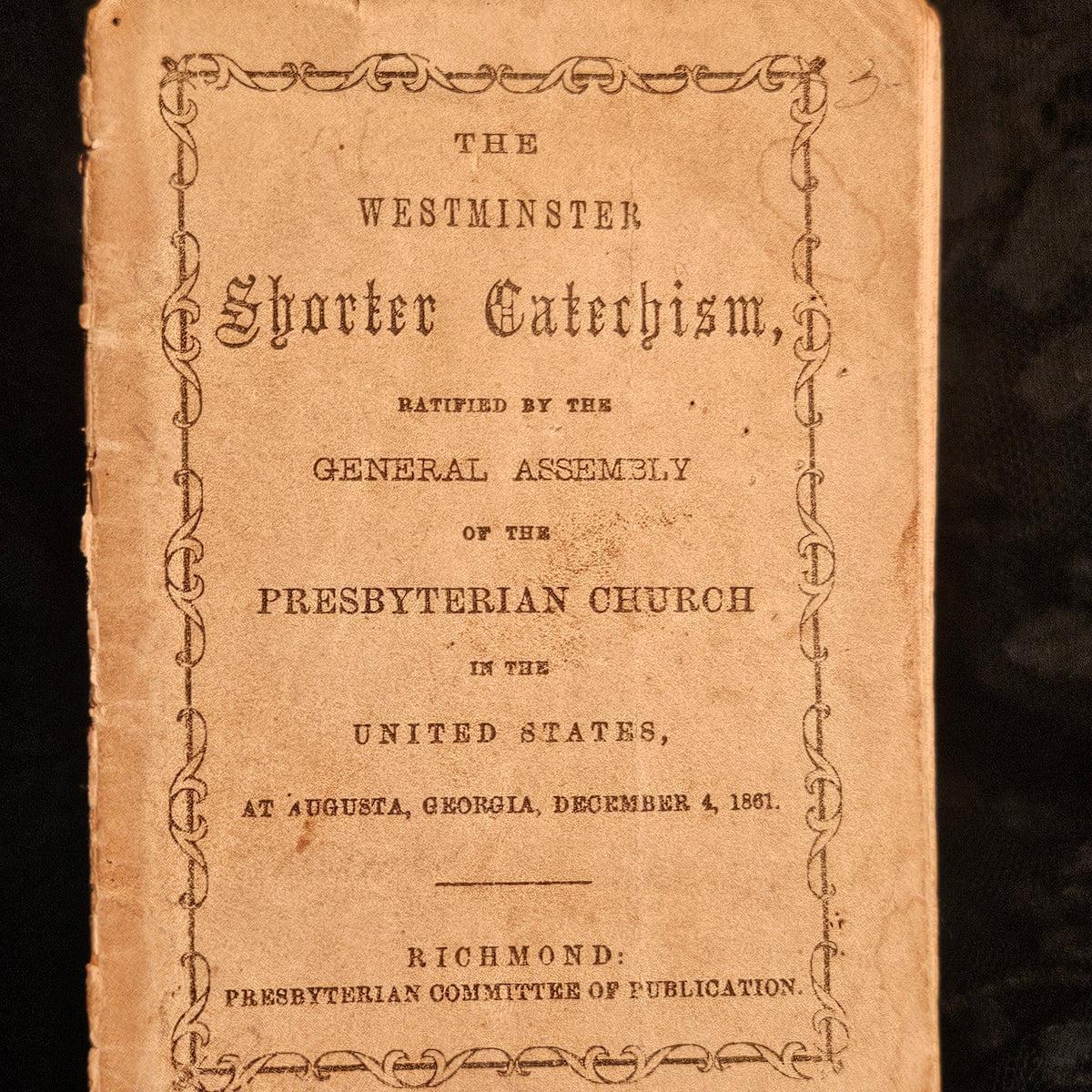 The Westminster Catechism Antique Victorian Religious Pamphlet