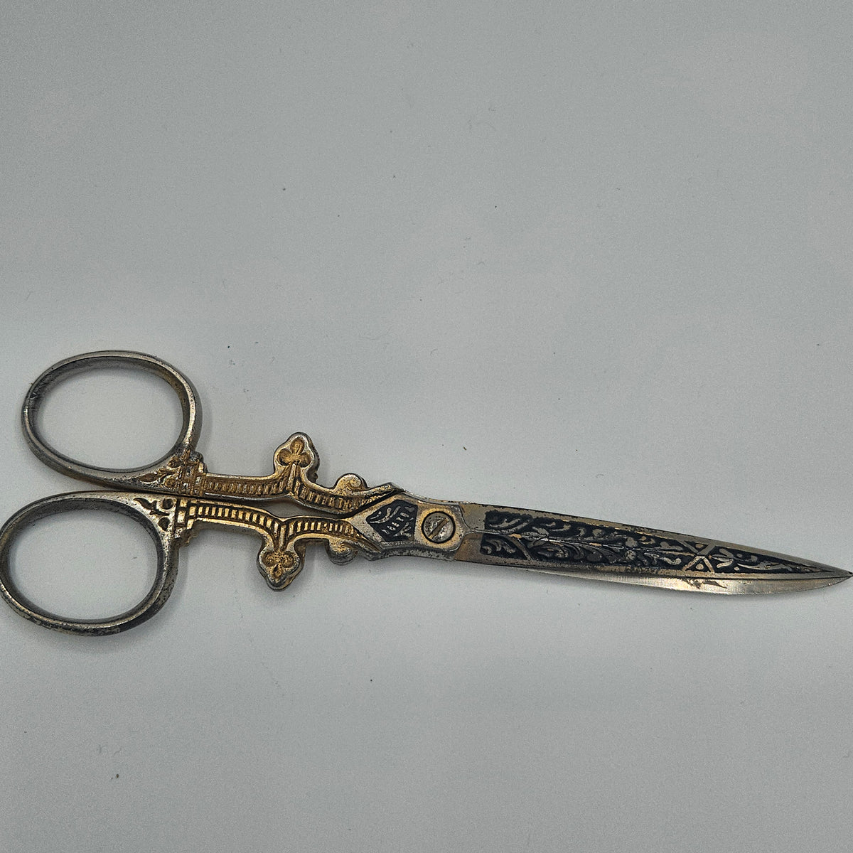 Ornate Vintage Damascene Dressmaker's Scissors