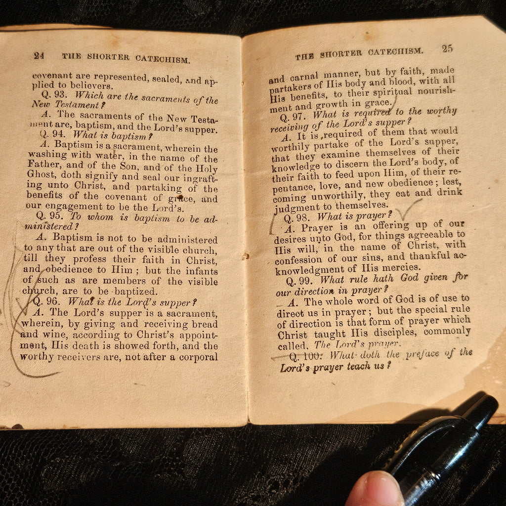 The Westminster Catechism Antique Victorian Religious Pamphlet