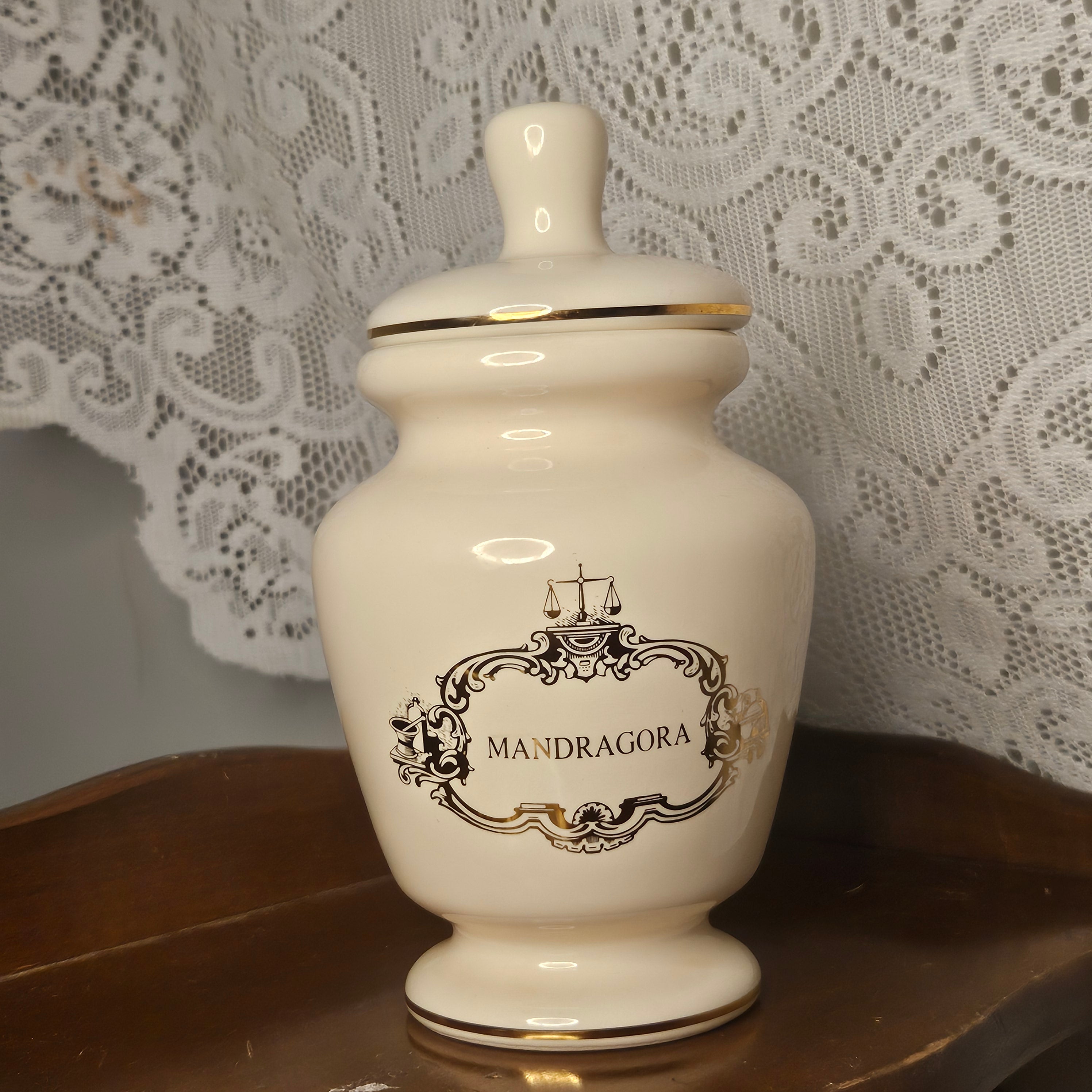 Vintage Mandrake Apothecary Ceramic Jar