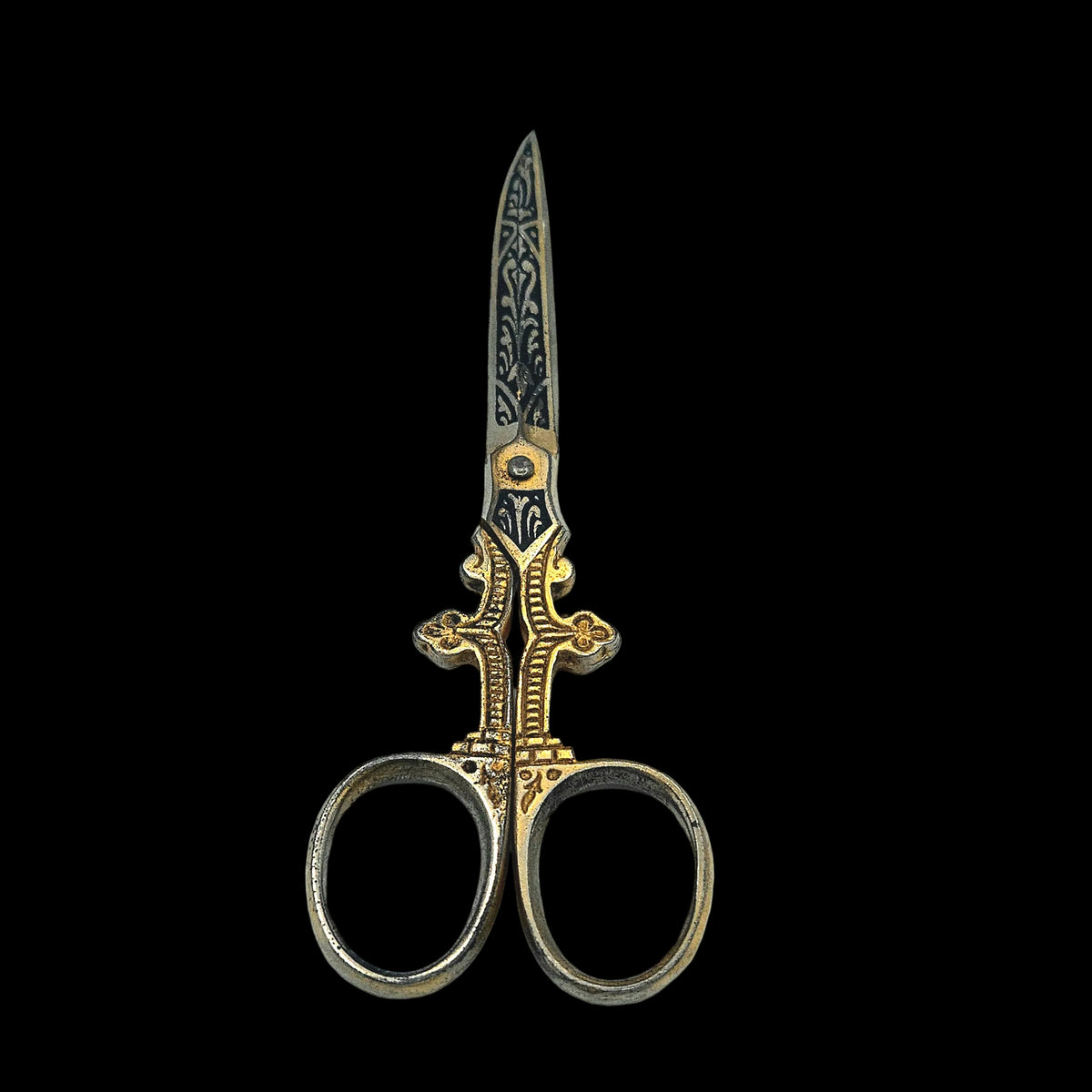 Ornate Vintage Damascene Dressmaker's Scissors