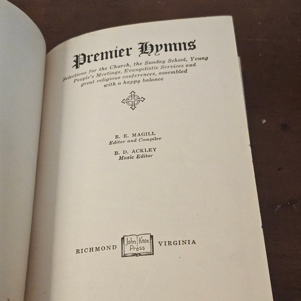 Antique 1926 Premier Hymns Gothic Hardcover