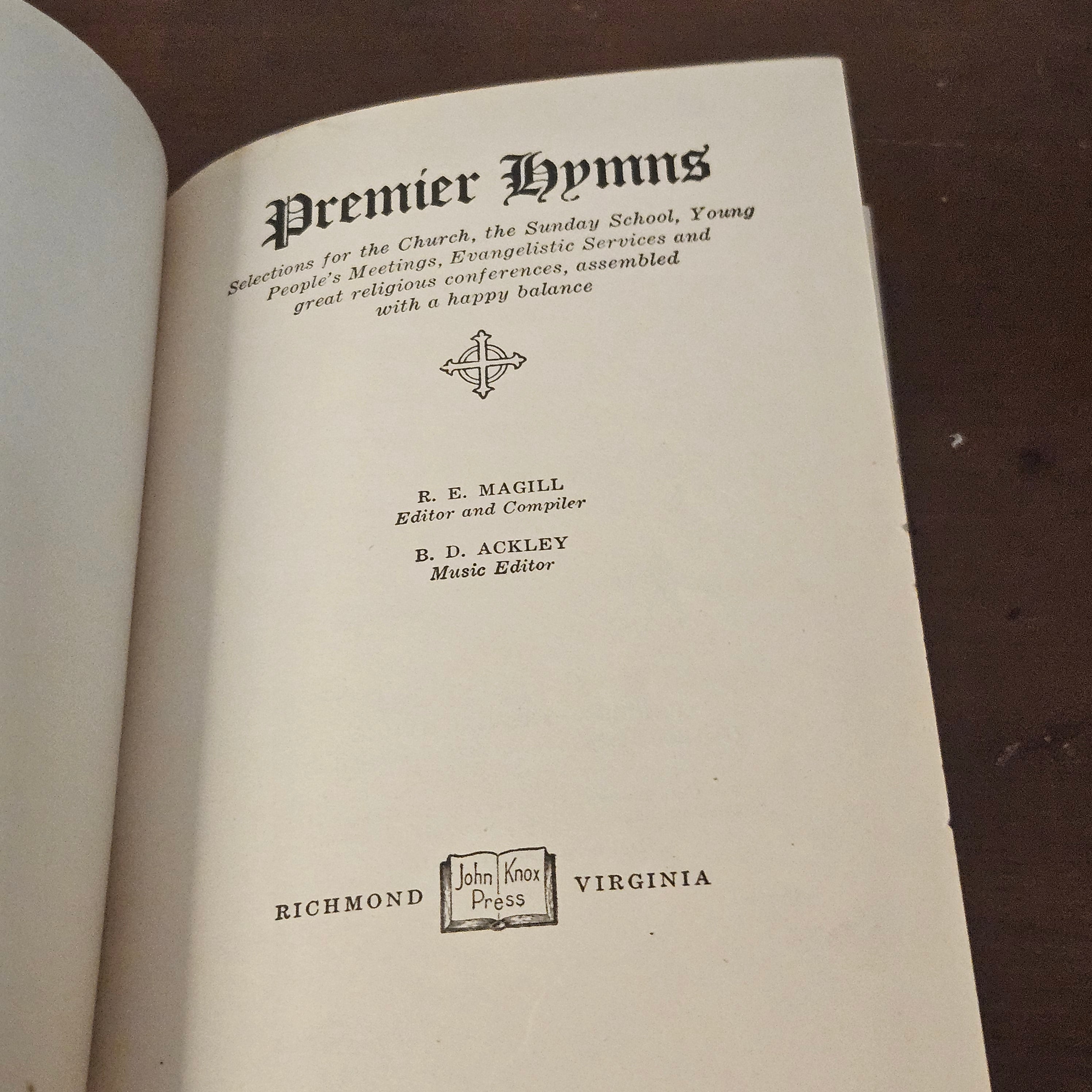 Antique 1926 Premier Hymns Gothic Hardcover