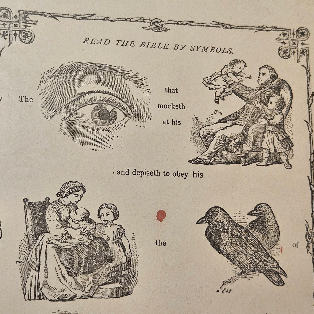 Antique 'Bible in Symbols' Framed Print