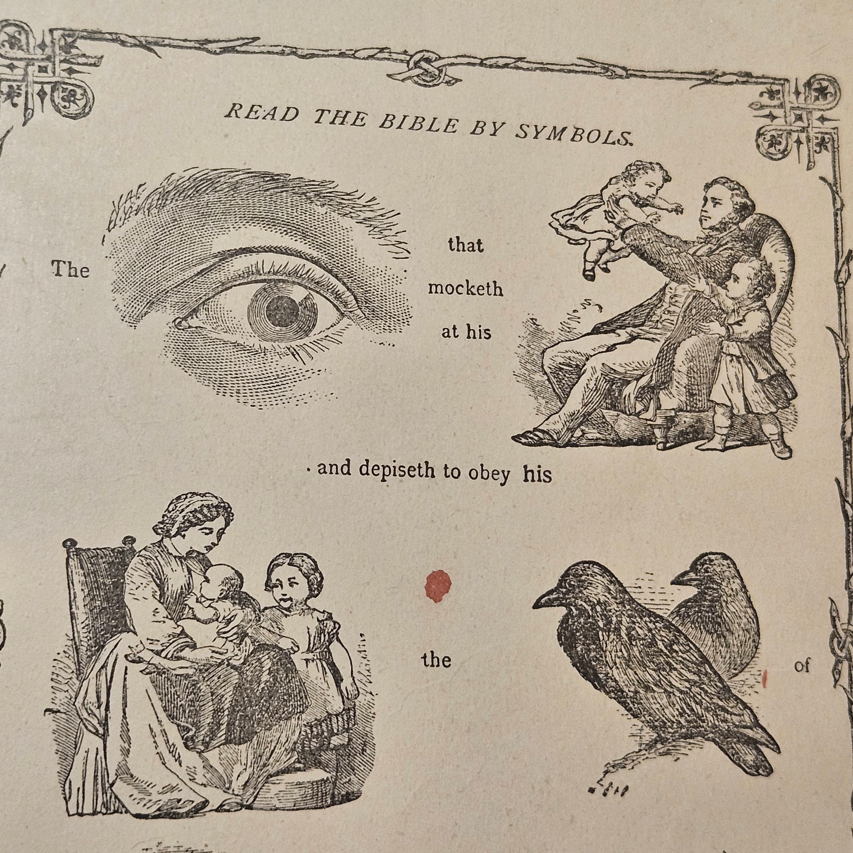 Antique 'Bible in Symbols' Framed Print