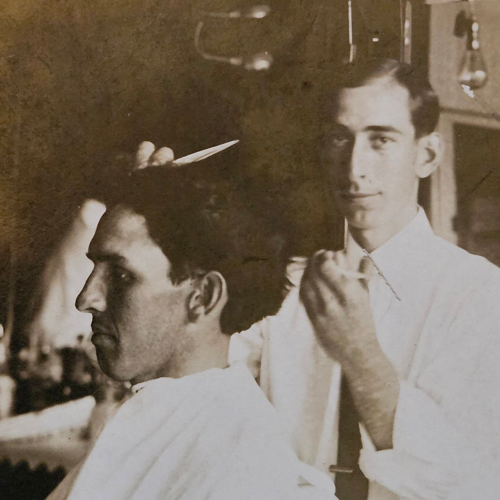 Antique 1900s Barber Photograph Postcard