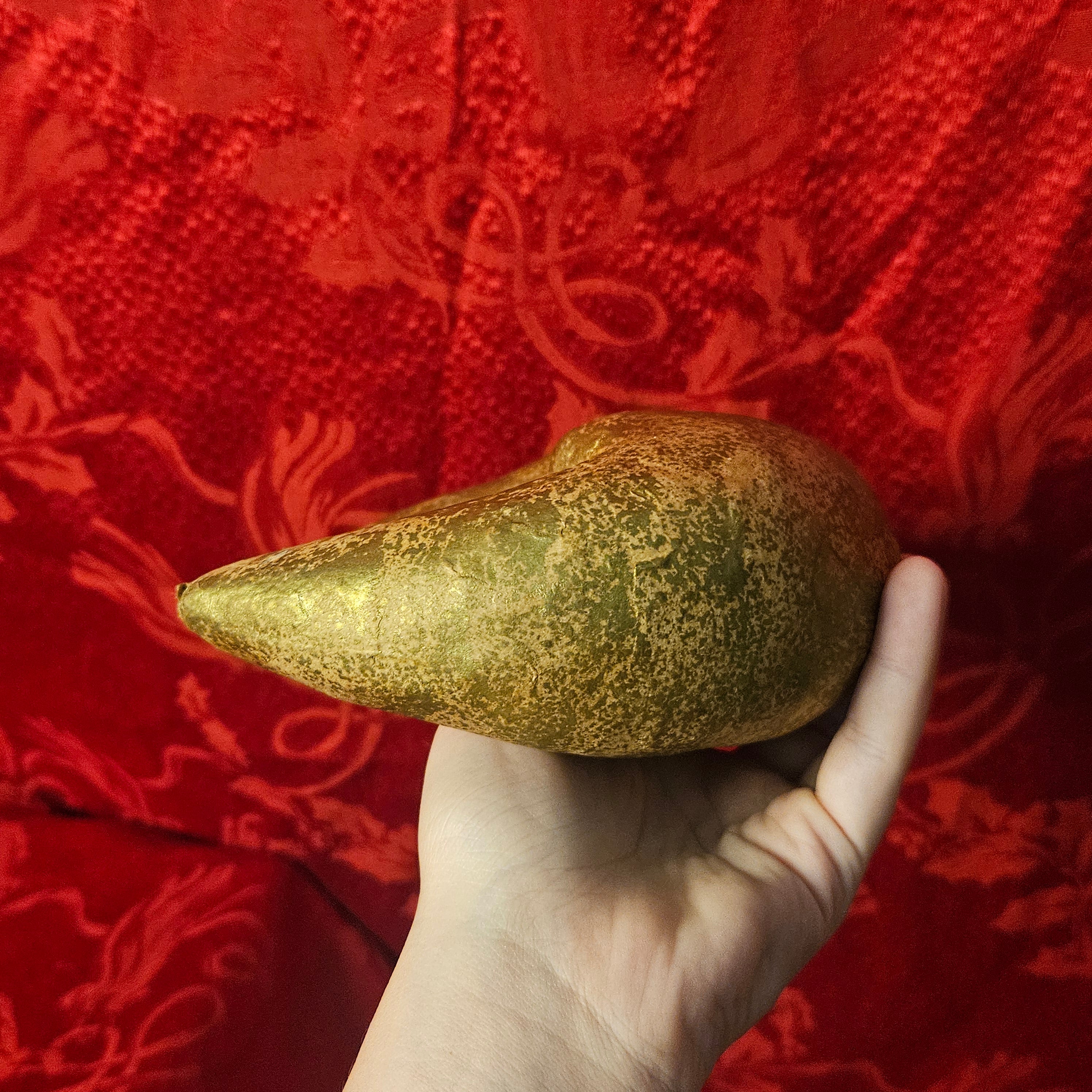 Vintage Gold Paper Mache Moon Face