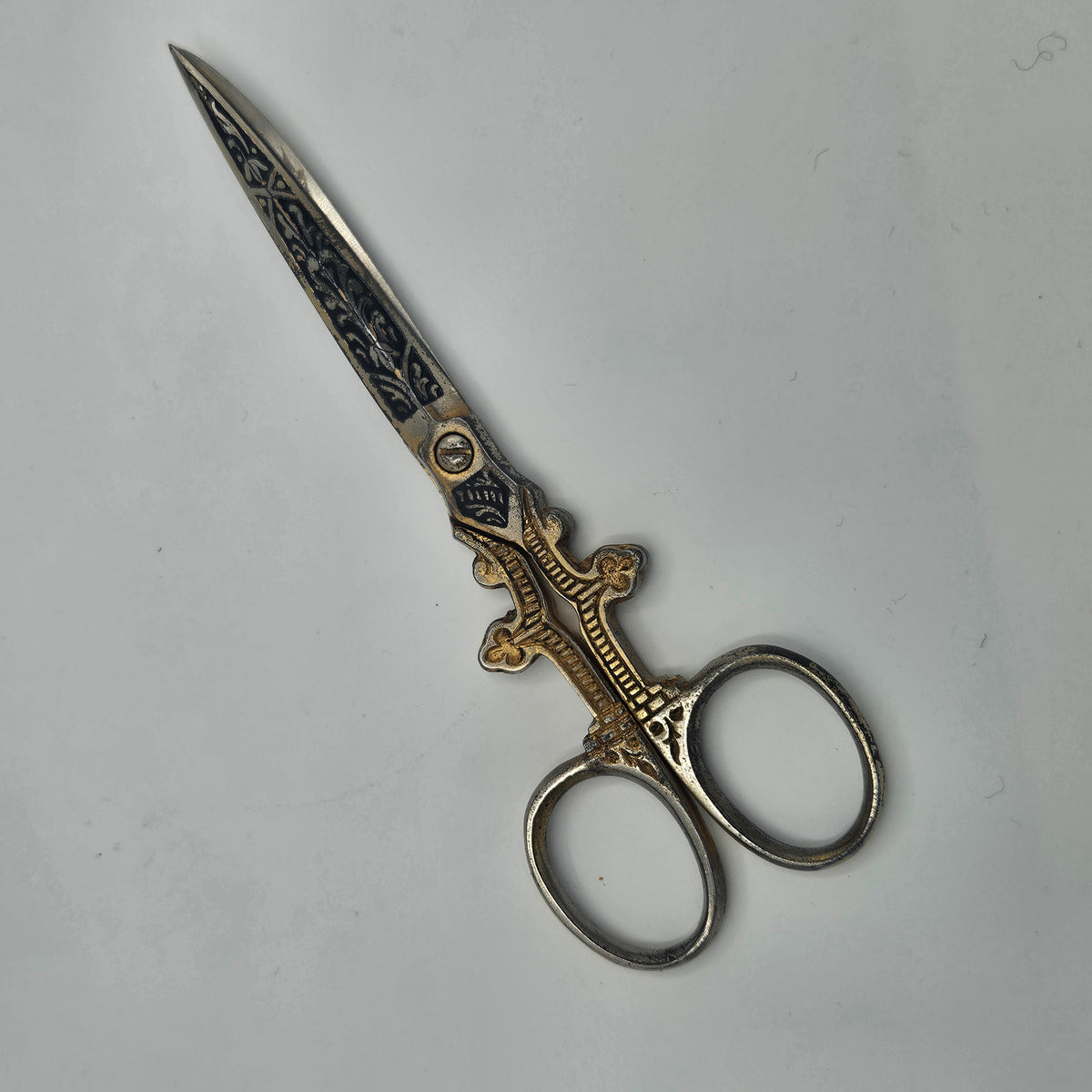 Ornate Vintage Damascene Dressmaker's Scissors