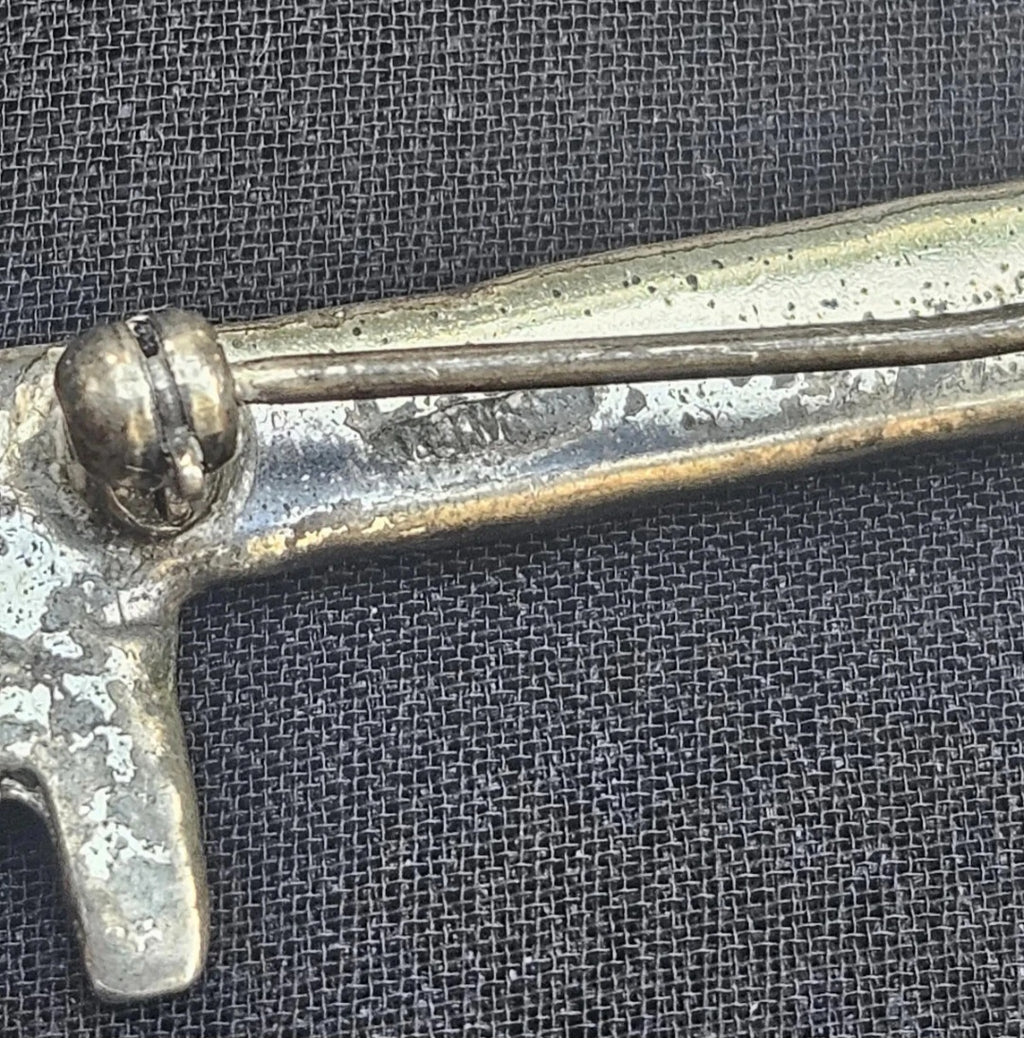 Vintage Italian 'Key of Heaven' Sterling Silver Skeleton Key Pin