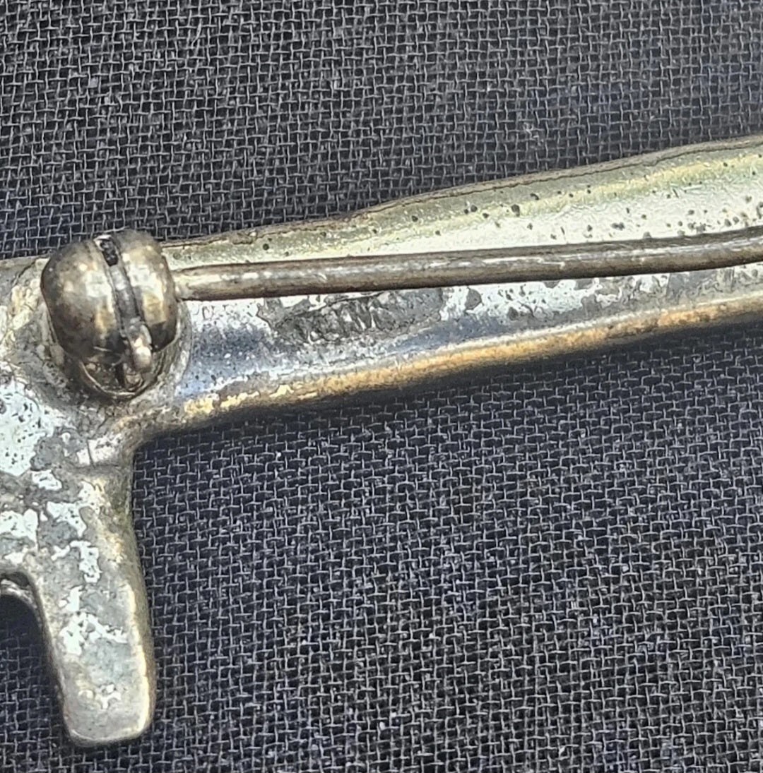 Vintage Italian 'Key of Heaven' Sterling Silver Skeleton Key Pin