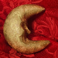Vintage Gold Paper Mache Moon Face