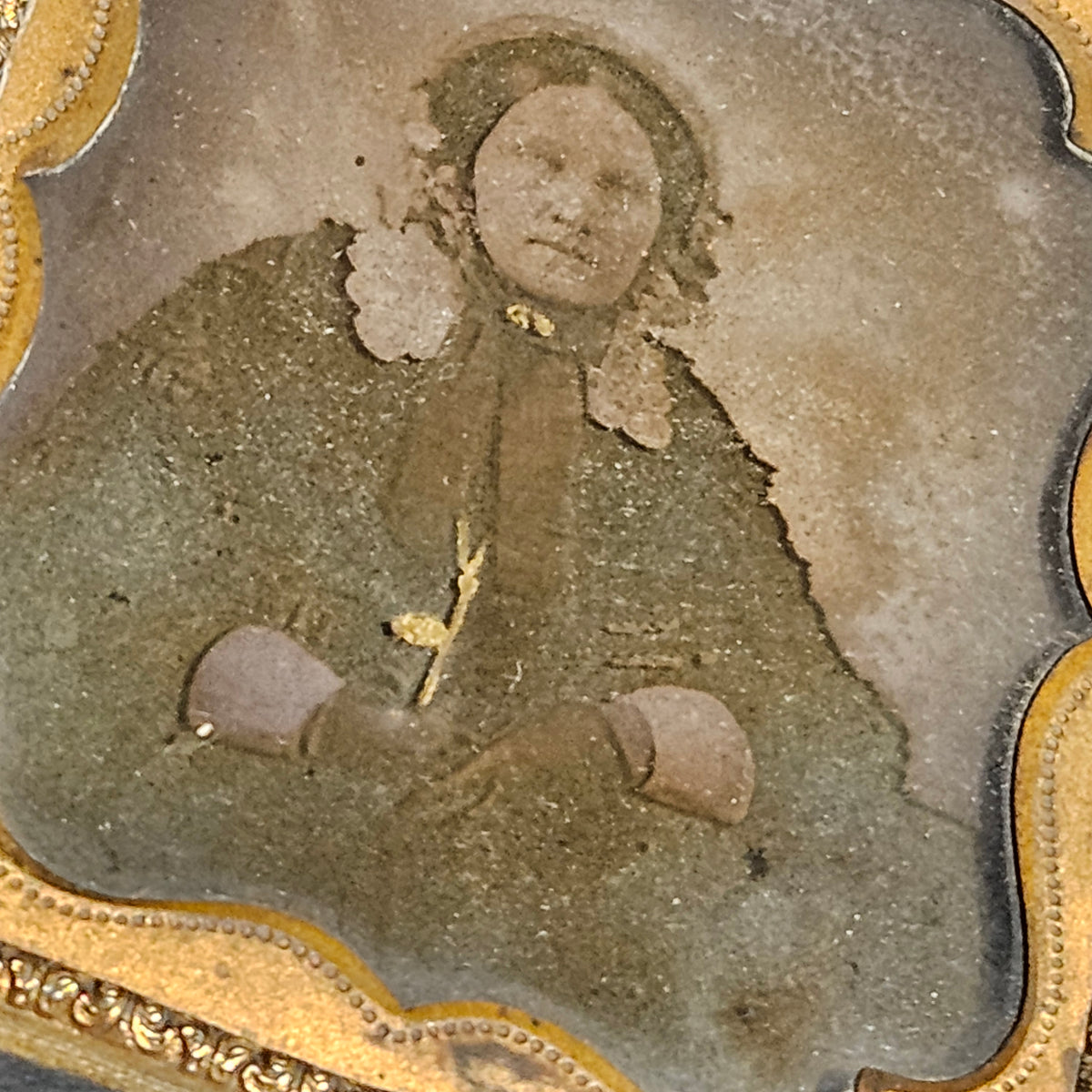 Antique Woman in Mourning Ambrotype Framed Portrait