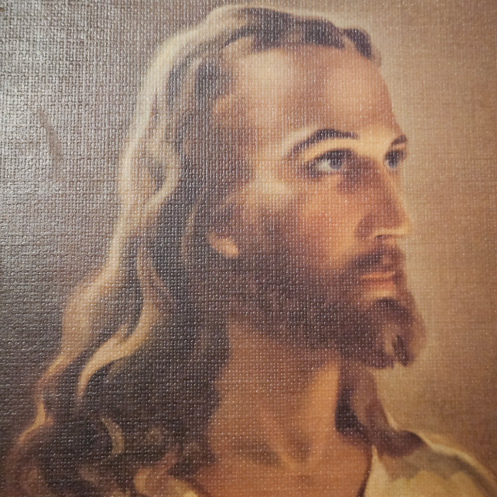 Vintage Head of Christ Framed Lithograph
