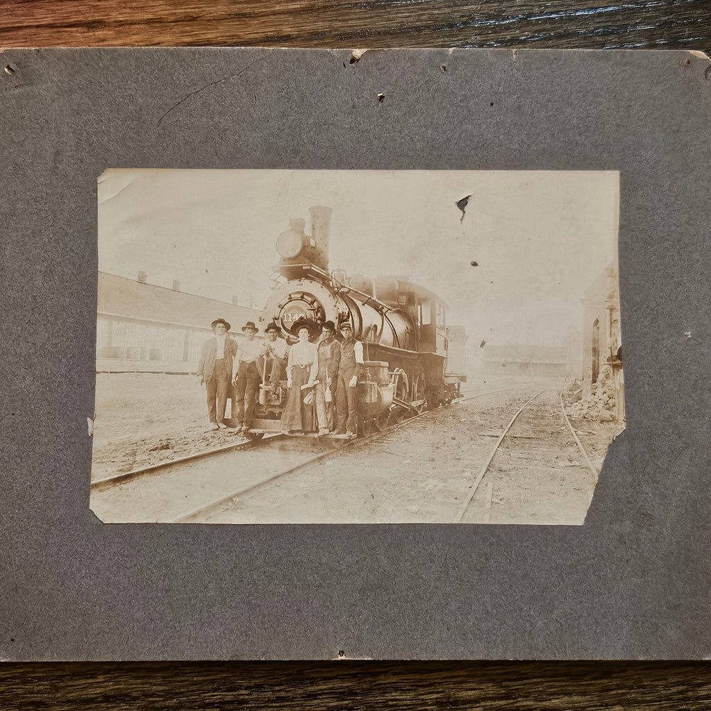 Antique 1908 Locomotive Switch Engine Train Photograph