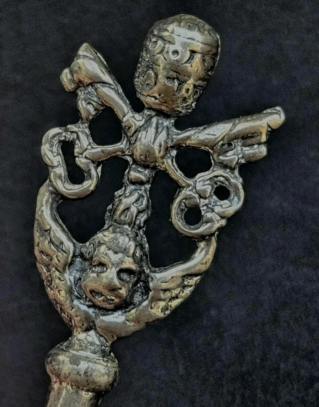 Vintage Italian 'Key of Heaven' Sterling Silver Skeleton Key Pin