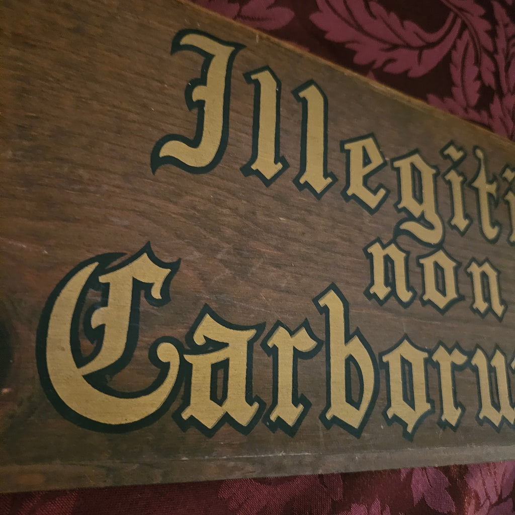 Vintage "Don't Let the Bastards Get You Down" Latin Wood Sign