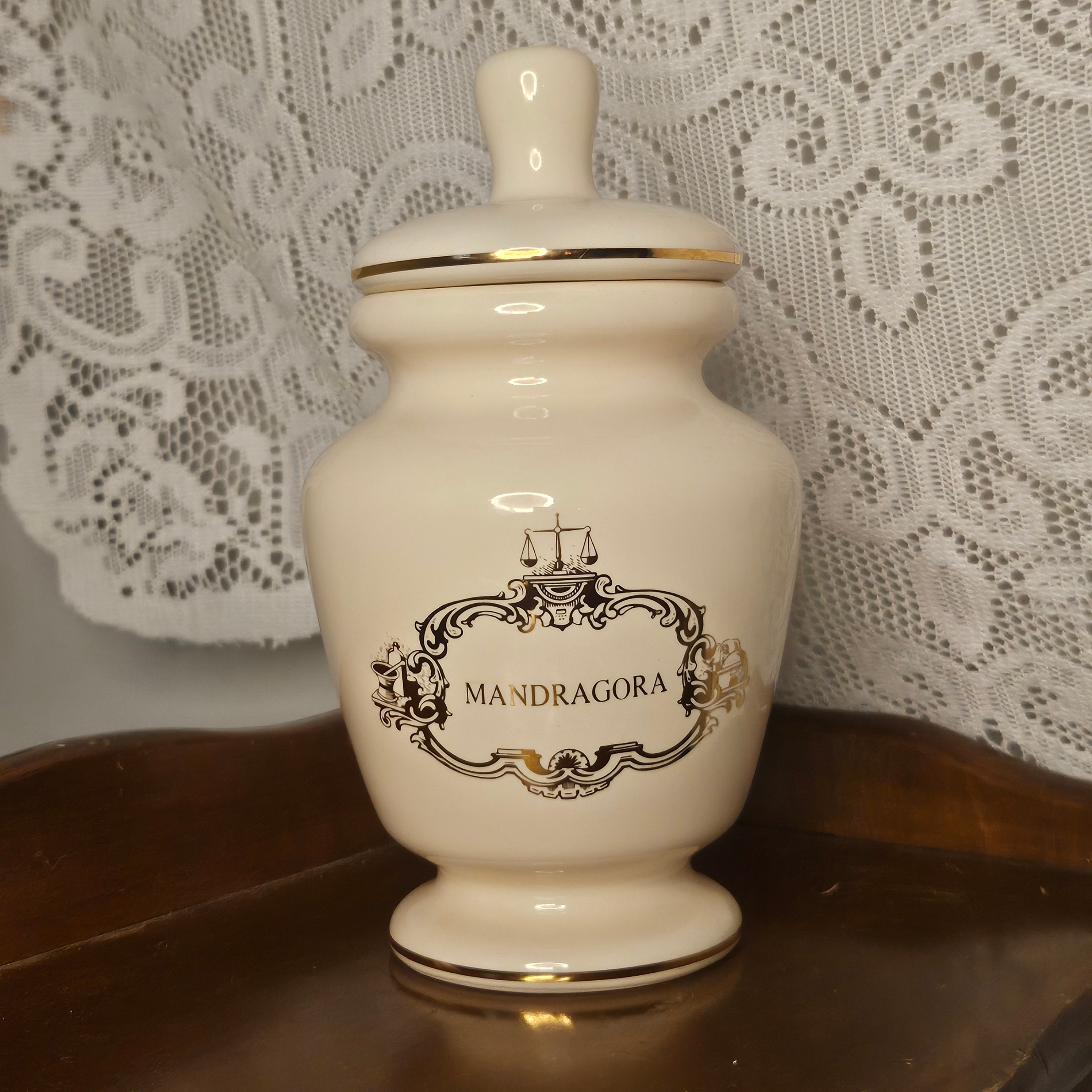 Vintage Mandrake Apothecary Ceramic Jar