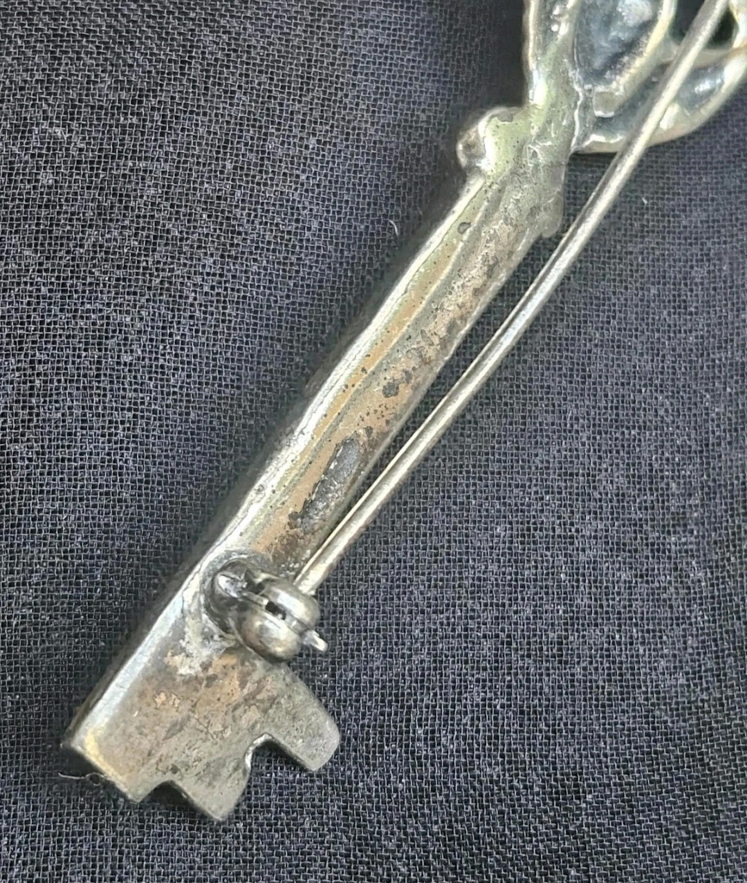 Vintage Italian 'Key of Heaven' Sterling Silver Skeleton Key Pin