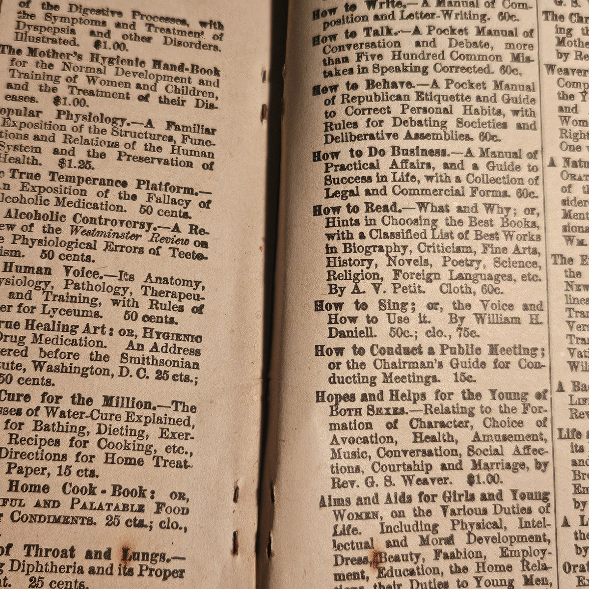Wells' 1890 New Descriptive Chart Practical Phrenology Pamphlet