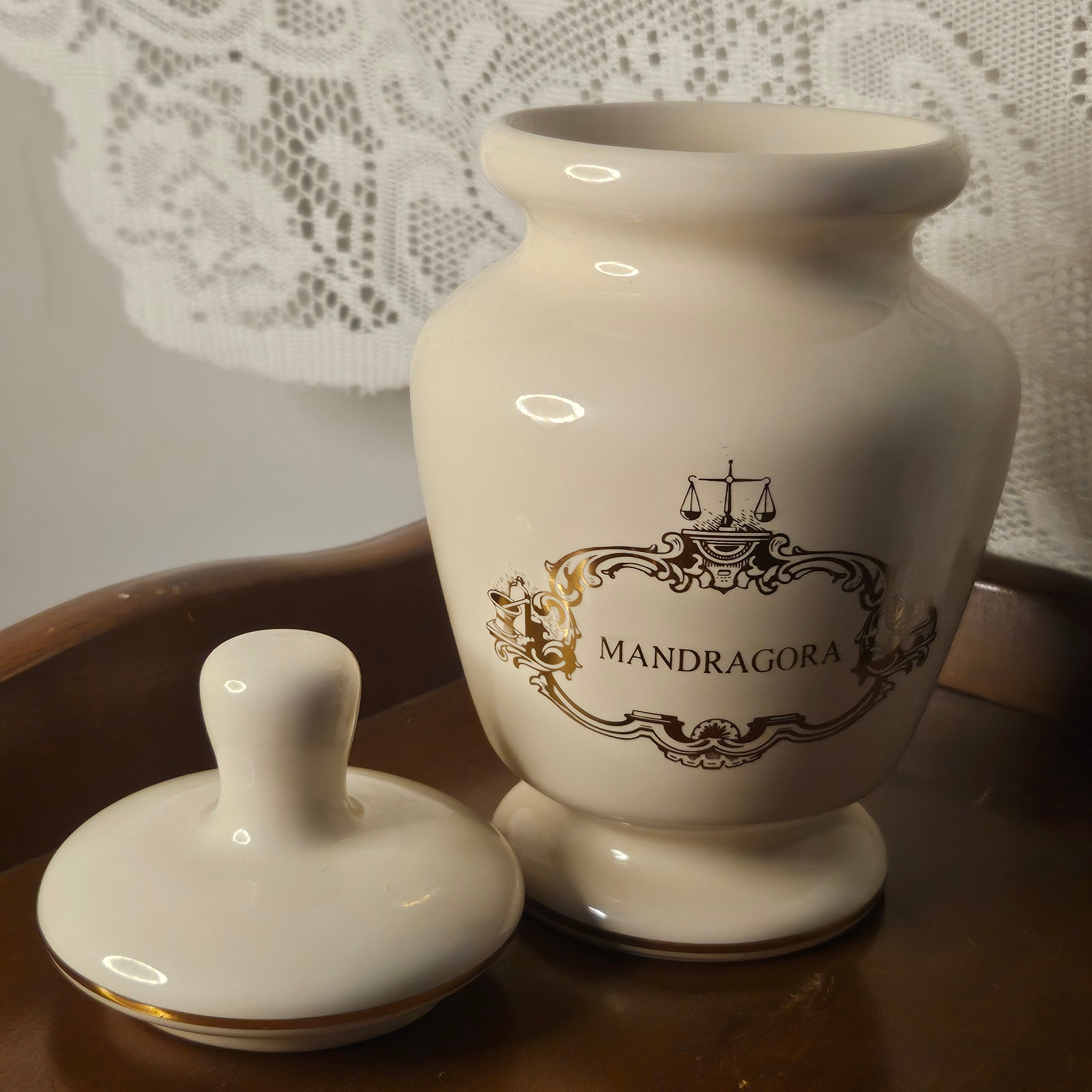 Vintage Mandrake Apothecary Ceramic Jar