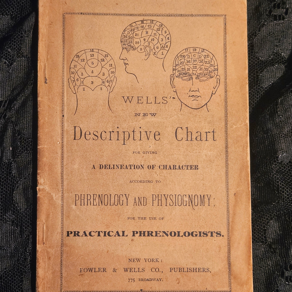 Wells' 1890 New Descriptive Chart Practical Phrenology Pamphlet