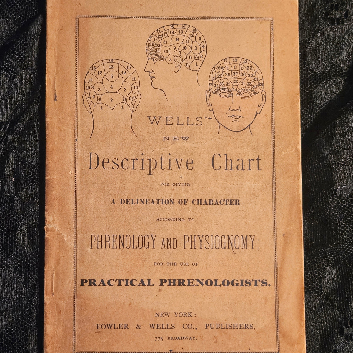 Wells' 1890 New Descriptive Chart Practical Phrenology Pamphlet