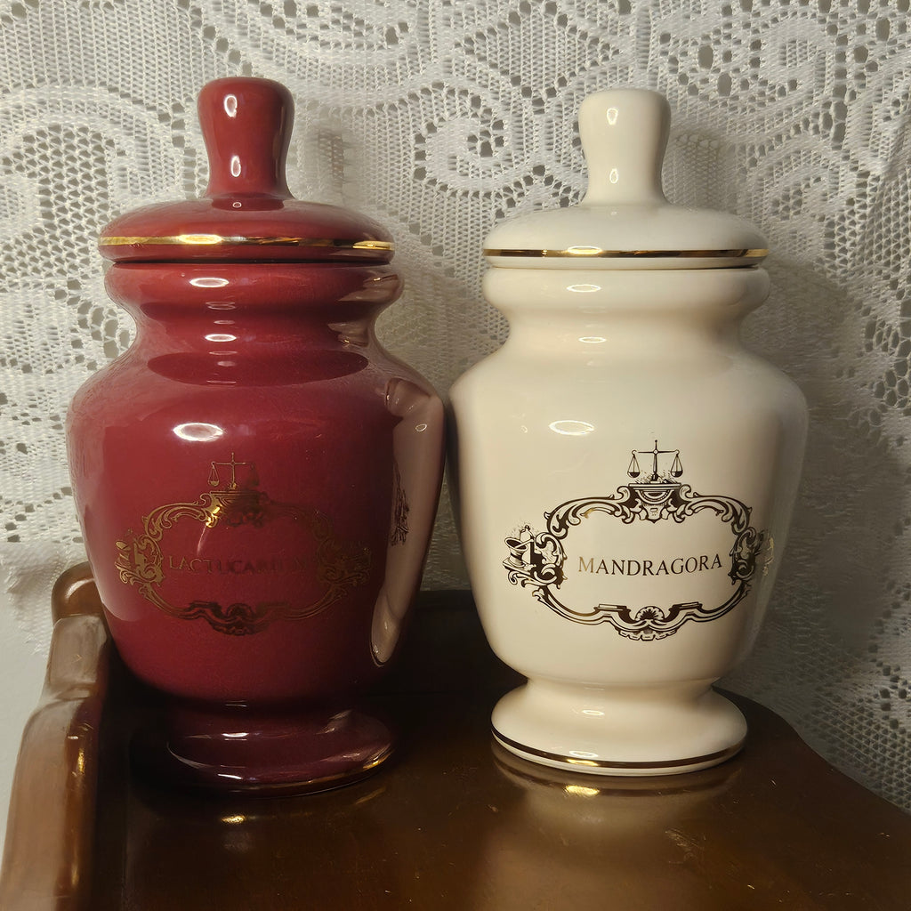 Vintage Lettuce Opium Apothecary Ceramic Jar