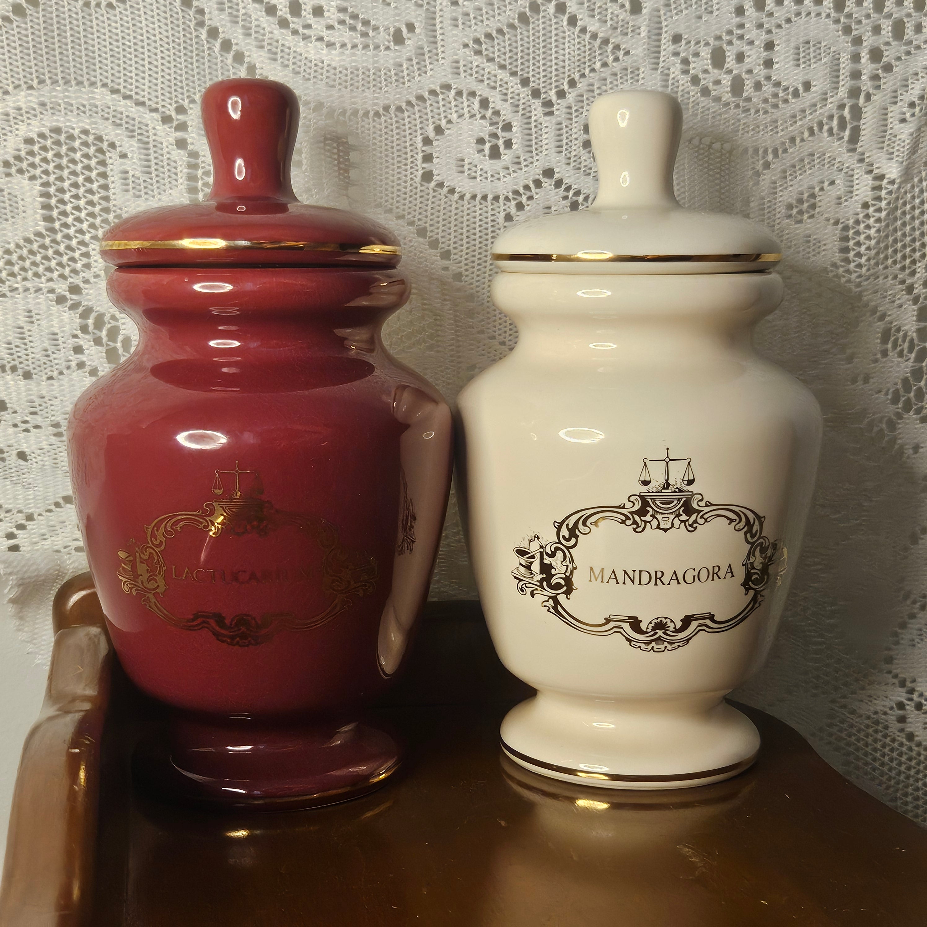 Vintage Lettuce Opium Apothecary Ceramic Jar