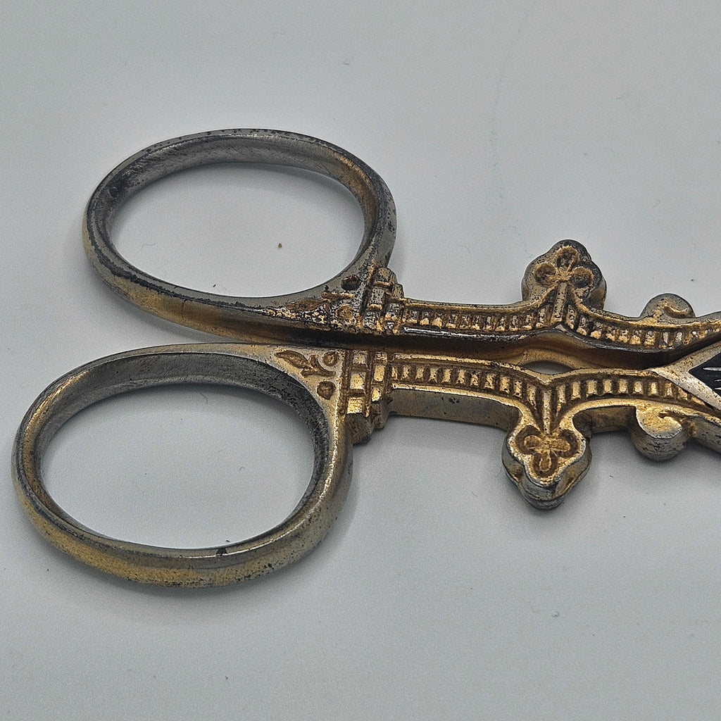 Ornate Vintage Damascene Dressmaker's Scissors
