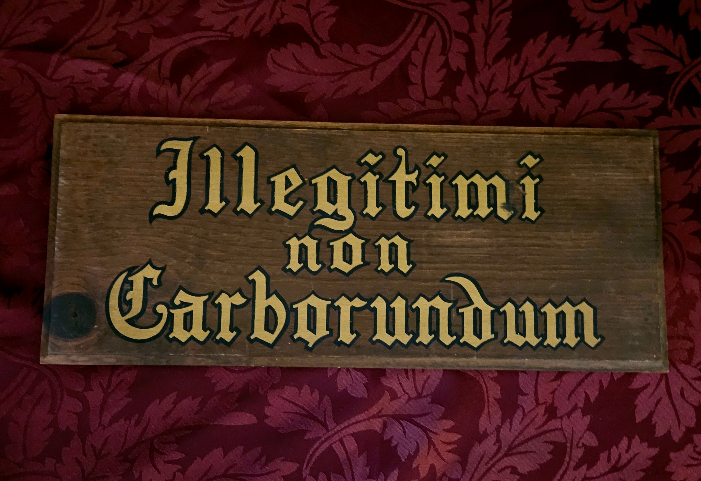 Vintage "Don't Let the Bastards Get You Down" Latin Wood Sign