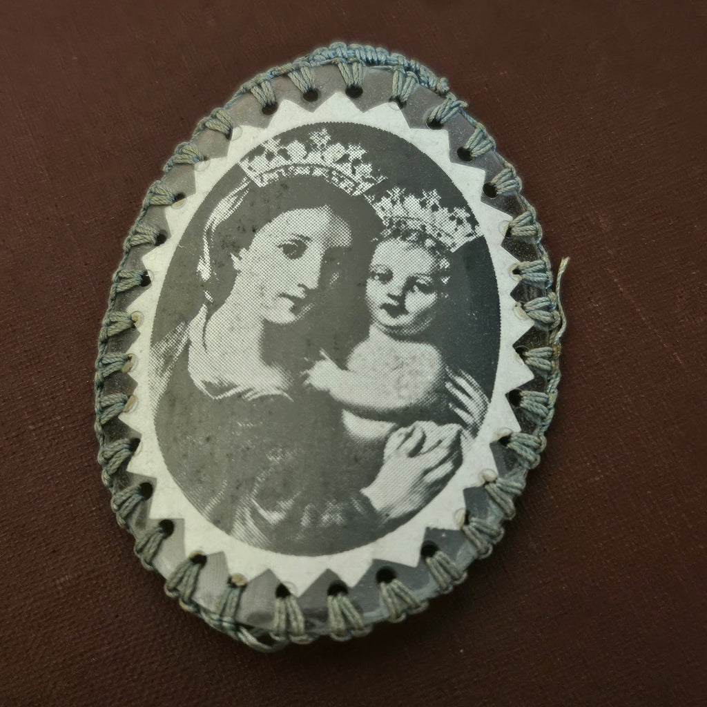 Vintage Madonna & Child Devotional Pendant Badge